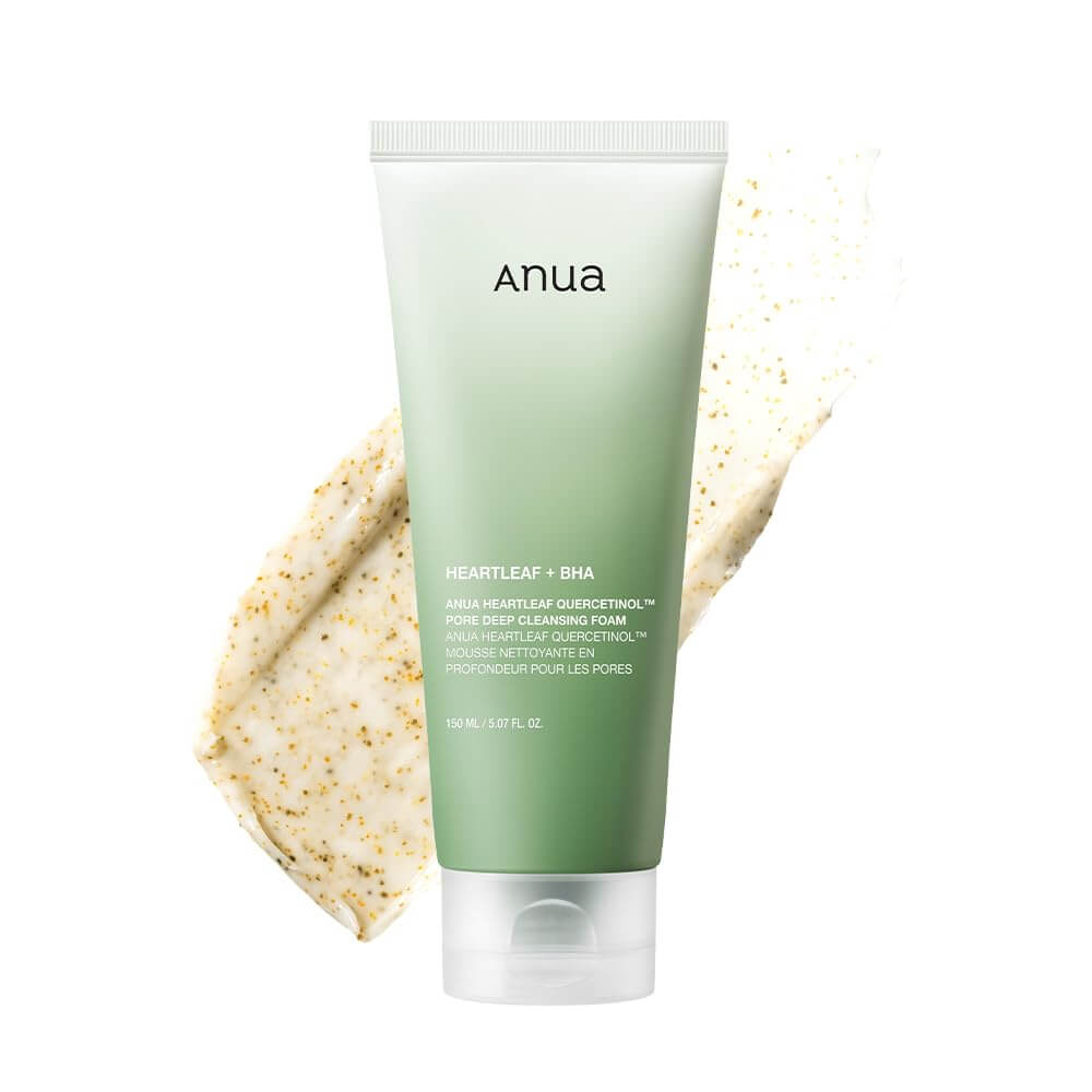 Anua Heartleaf Quercetinol Cleansing Foam – Pore Refining Gentle Foaming Face Wash with BHA, Korean Skincare, 5.07 fl oz