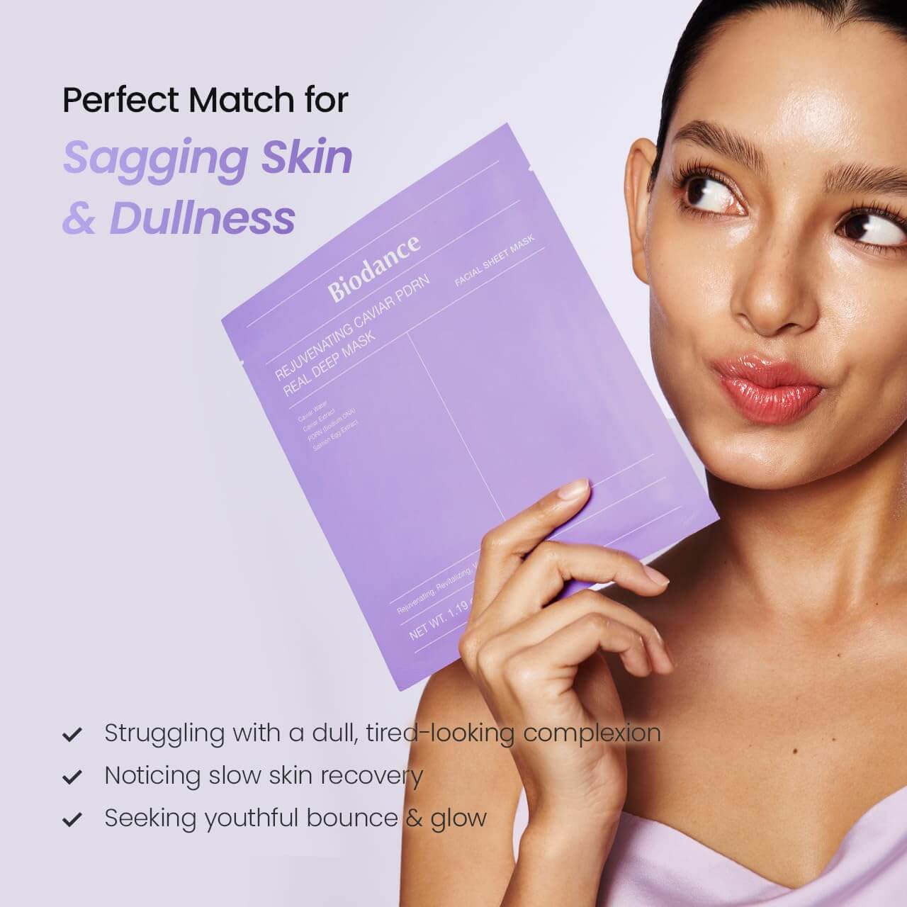 BIODANCE Caviar PDRN Hydrogel Mask – Firming & Radiance Overnight Face Mask, 4 Pack (1.19 oz each)