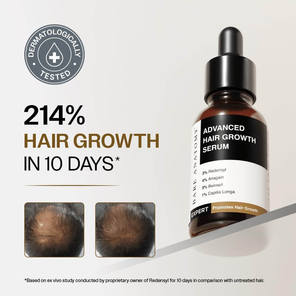Bare Anatomy Hair Growth Serum – Redensyl & Biotin Hairfall Control Serum, 30 ml