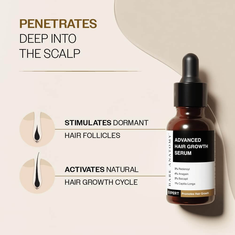 Bare Anatomy Hair Growth Serum – Redensyl & Biotin Hairfall Control Serum, 30 ml
