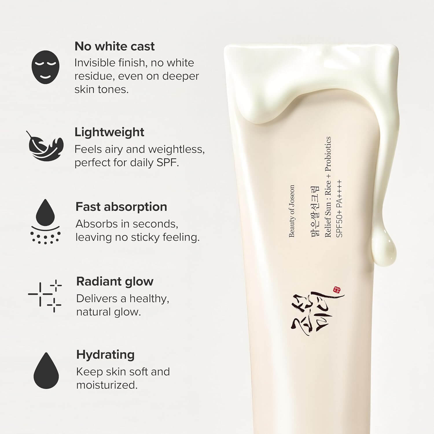 Beauty of Joseon Relief Sun – Rice & Probiotics SPF 50+ Sunscreen, 50 ml