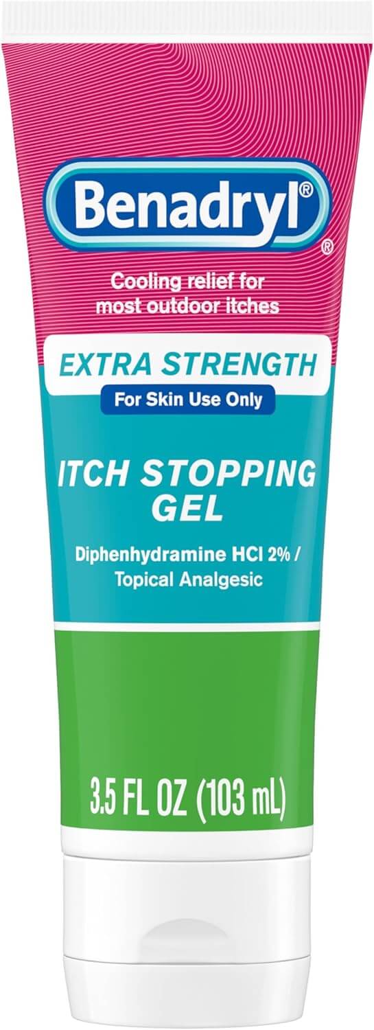 Benadryl Extra Strength Anti-Itch Gel – 2% Diphenhydramine, Insect Bites & Sunburn Relief, 3.5 fl oz