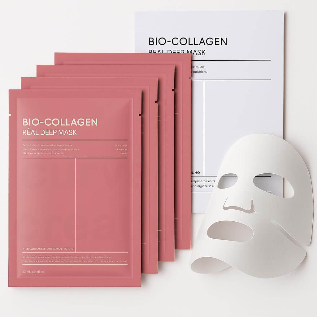 Bio Collagen Deep Night Mask – Hydrating Overnight Hydrogel Face Mask, 4 Pack