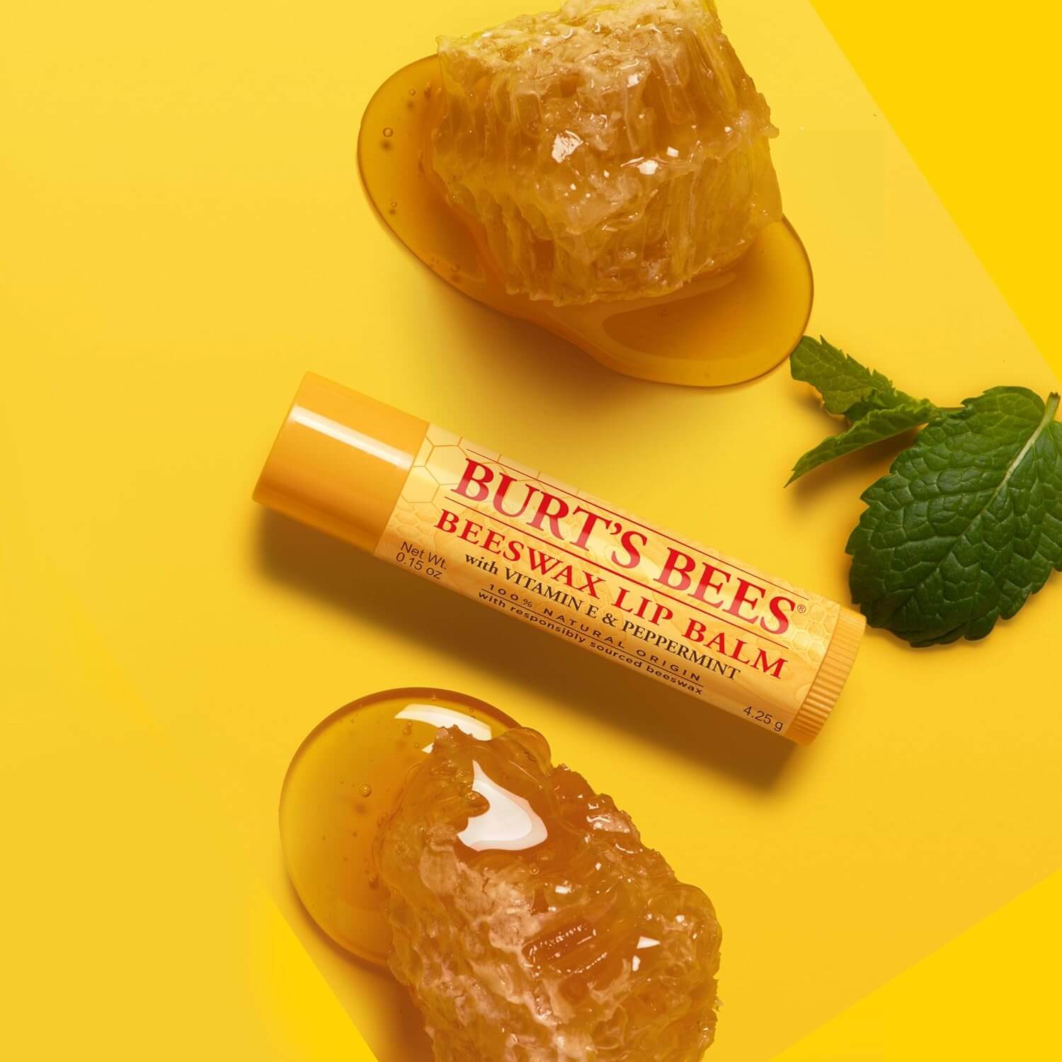 Burt’s Bees Beeswax Lip Balm – Natural Moisturizing Lip Treatment, 4 Pack (0.15 oz each)