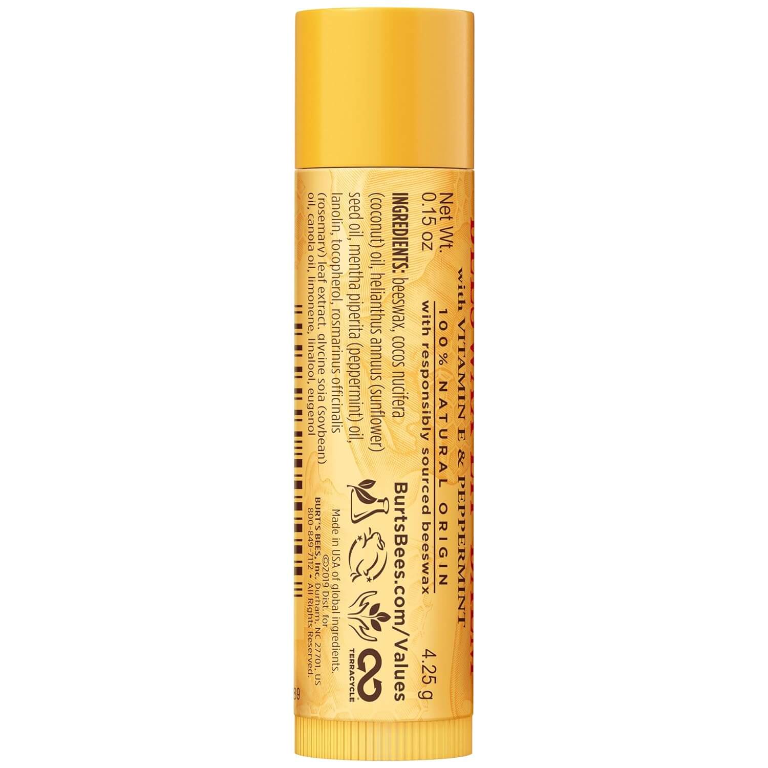 Burt’s Bees Beeswax Lip Balm – Natural Moisturizing Lip Treatment, 4 Pack (0.15 oz each)