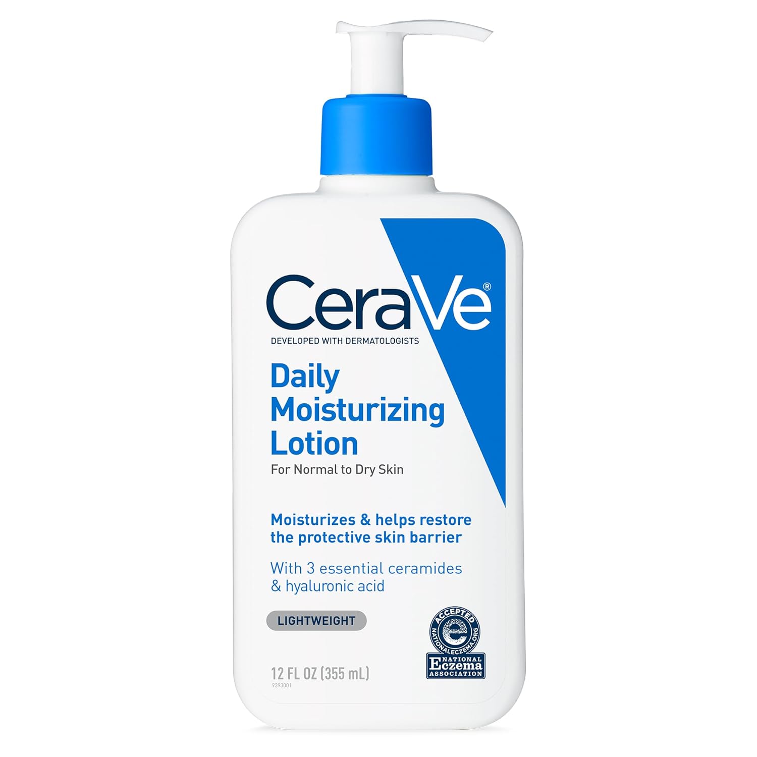 CeraVe Daily Moisturizing Lotion – Hyaluronic Acid & Ceramides for Dry Skin, Fragrance-Free Face & Body Moisturizer, 12 oz