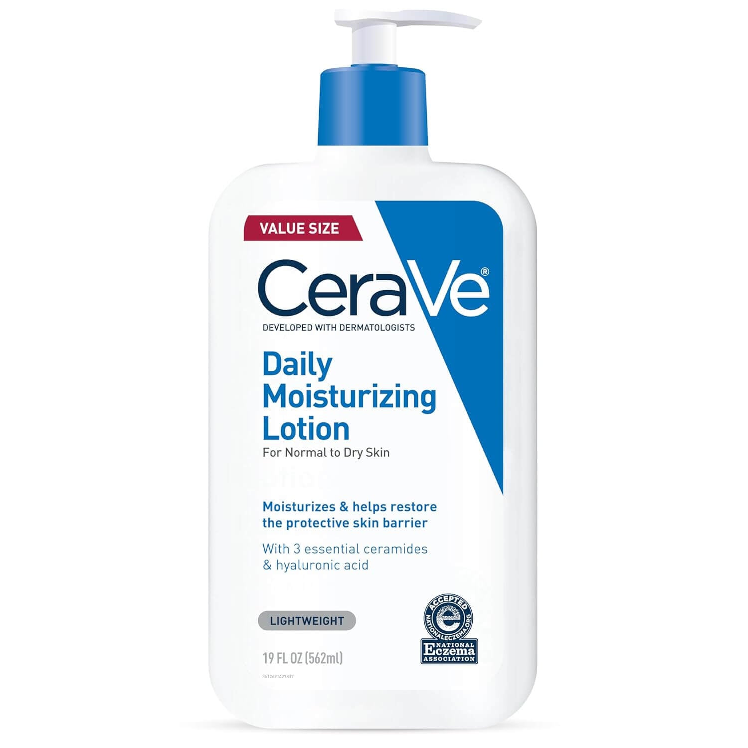 CeraVe Daily Moisturizing Lotion – Lightweight Hydration with Ceramides & Hyaluronic Acid for Dry Skin, Fragrance-Free, 19 oz