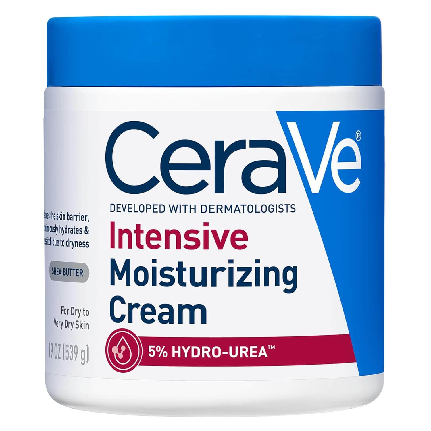 CeraVe Intensive Moisturizing Cream – Shea Butter, 72H Hydration & Skin Barrier Repair, Fragrance-Free Body Lotion for Dry Skin, 19 oz