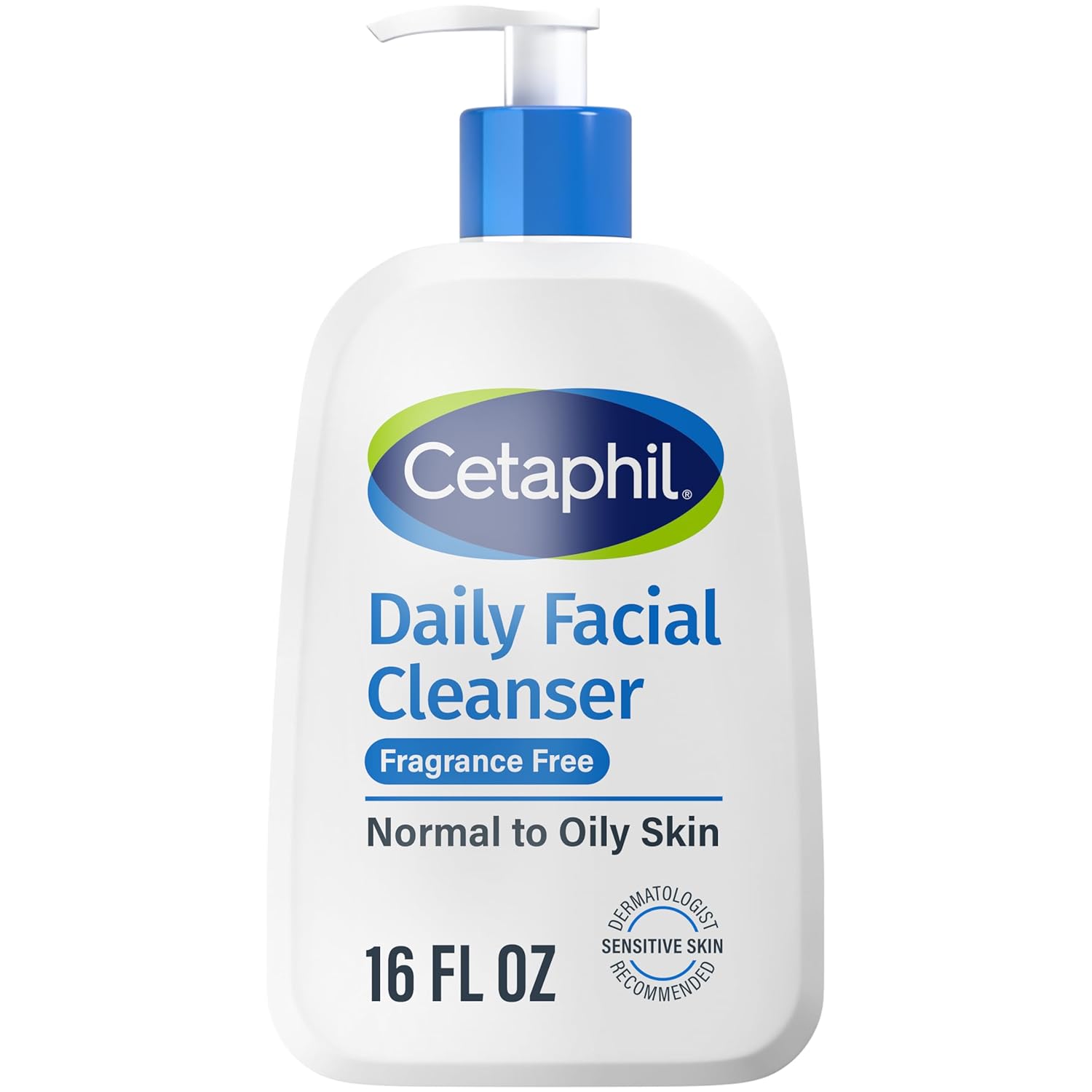 Cetaphil Daily Facial Cleanser – Gentle Foaming Face Wash for Sensitive, Combination to Oily Skin, Fragrance-Free, 16 oz