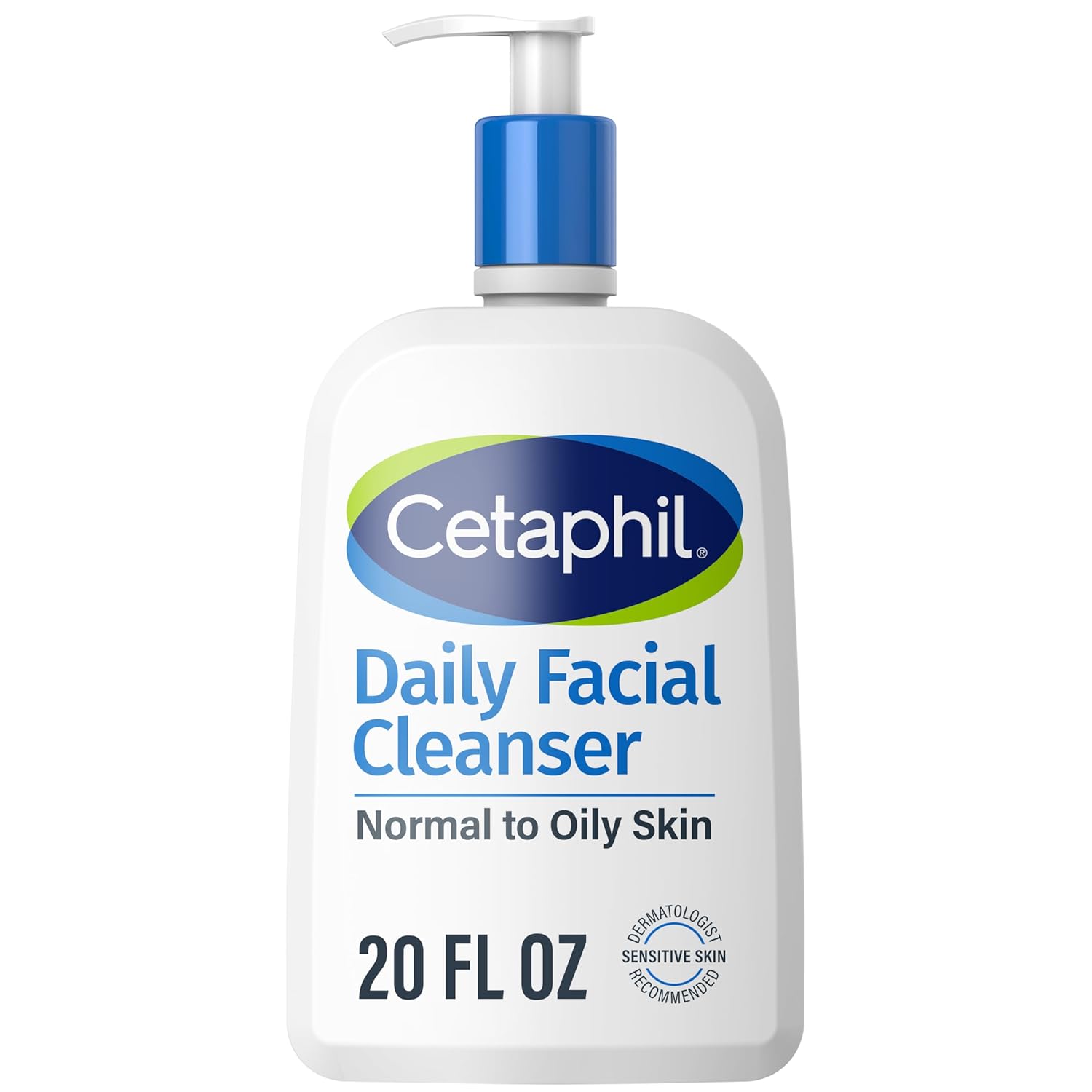 Cetaphil Daily Facial Cleanser – Gentle Foaming Face Wash for Sensitive, Combination to Oily Skin, Fragrance-Free, 20 oz