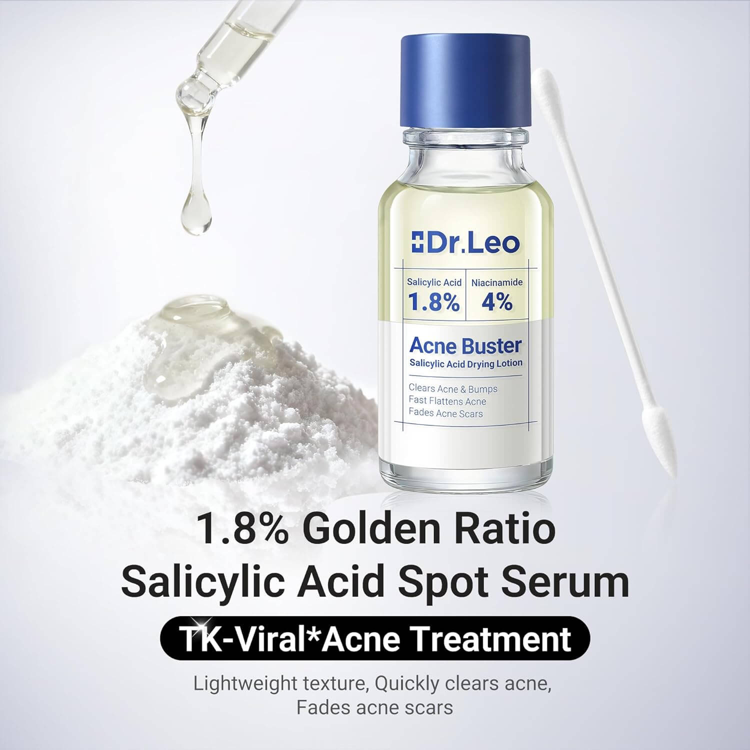 Dr. Leo Salicylic Acid Spot Serum – Acne Treatment with Niacinamide, 0.34 fl oz