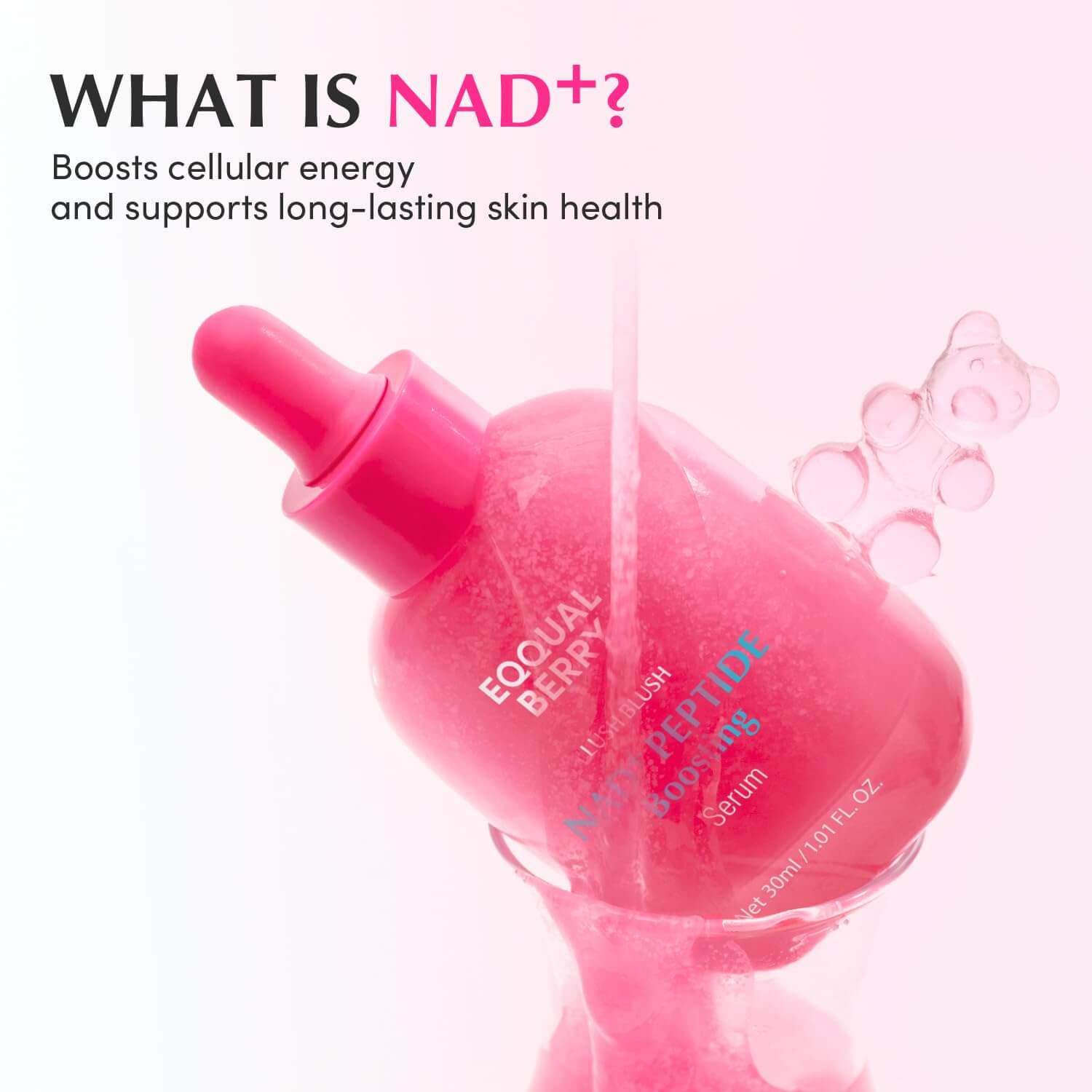 EQQUALBERRY NAD+ Peptide Boosting Serum – Anti-Aging & Firming Face Serum, 1.01 fl oz