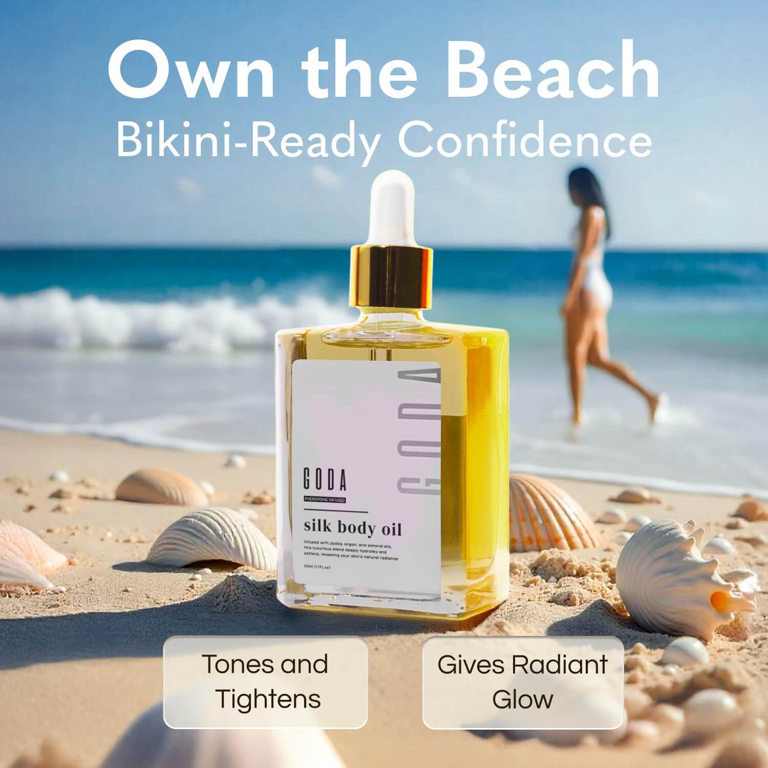 GODA Silk Body Oil – Hydrating & Firming Perfume Body Oil, 1.69 fl oz
