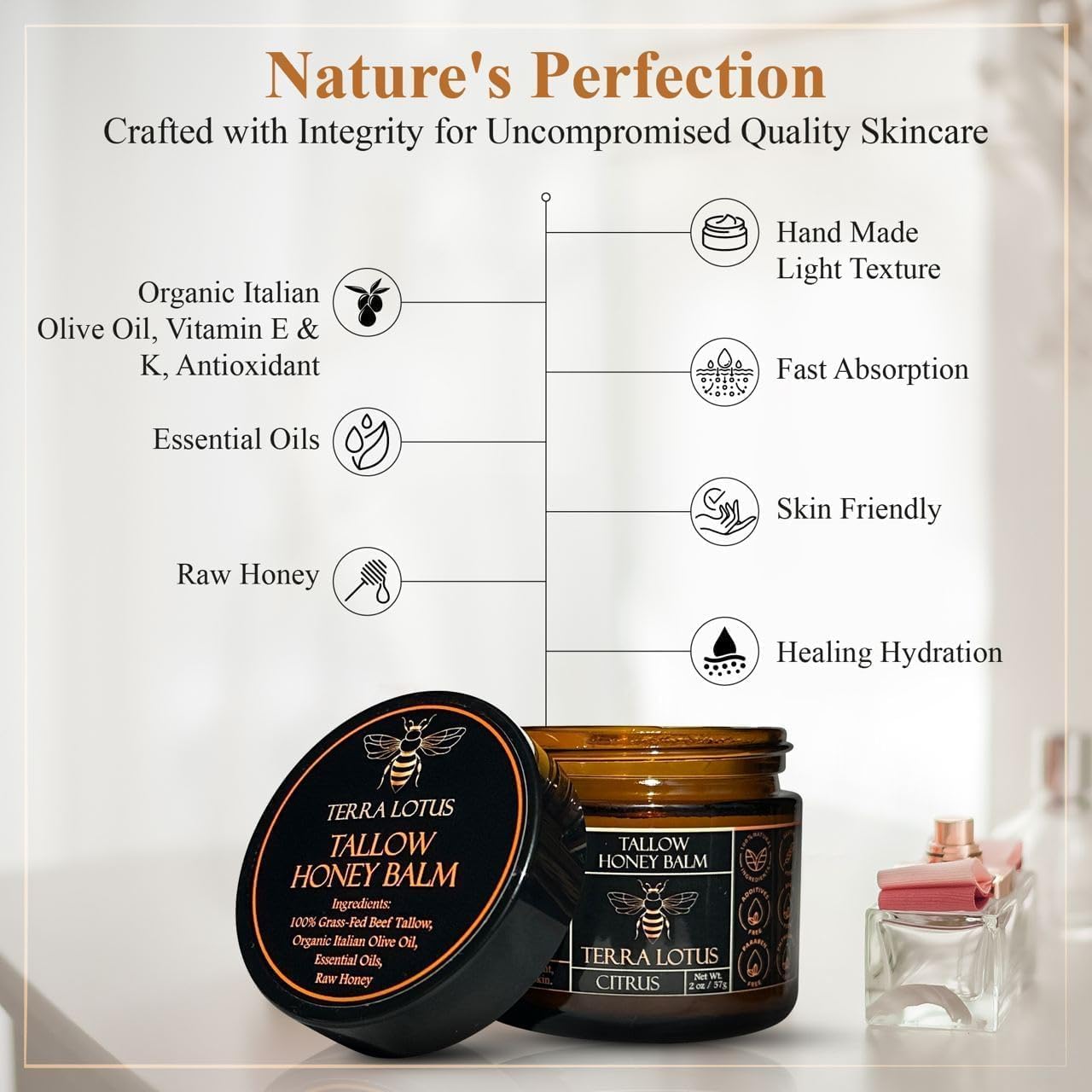 Grass-Fed Beef Tallow Balm with Raw Honey