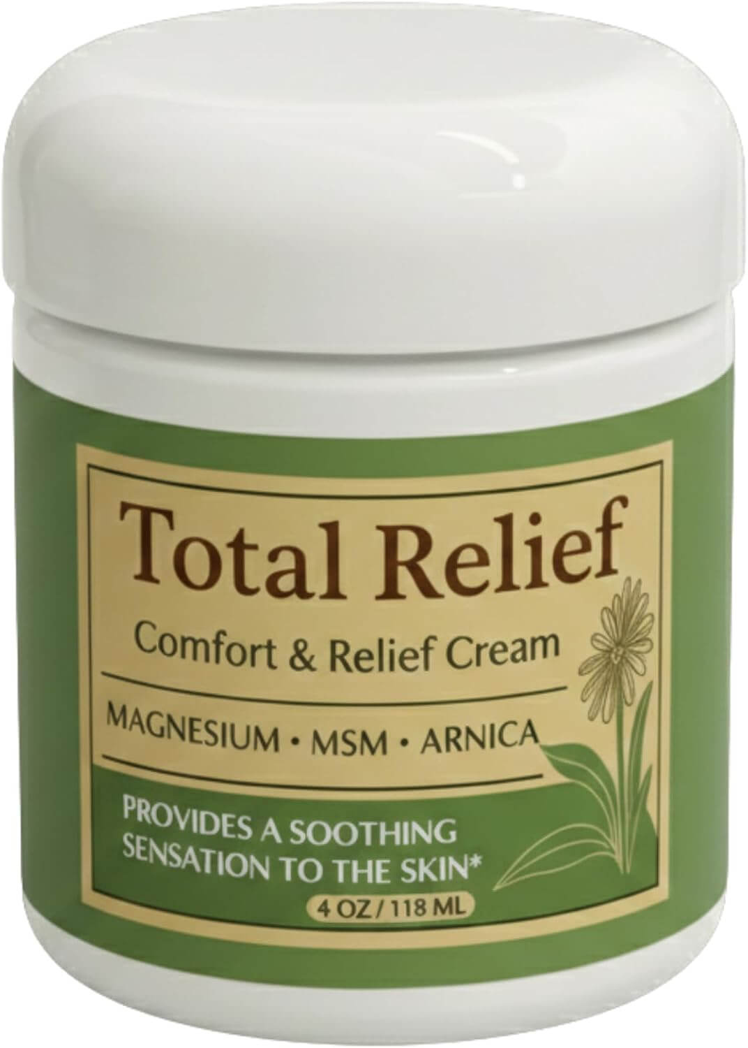 HiRelief Total Relief Magnesium Cream – Nerve & Muscle Comfort Cream, 4 fl oz