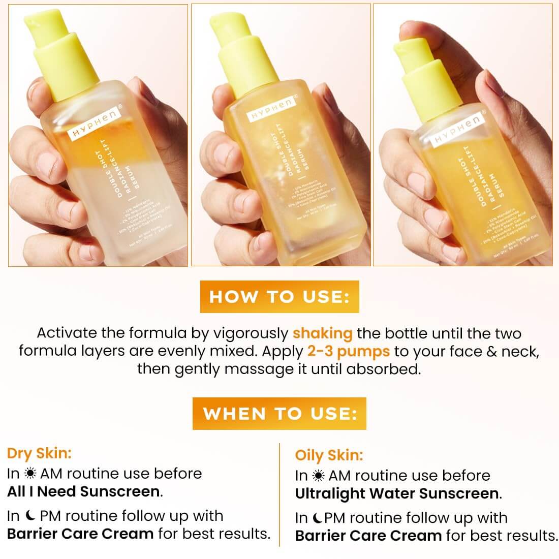 Hyphen Brightening & Collagen Serum – Hydrating & Firming Face Serum, 50 ml