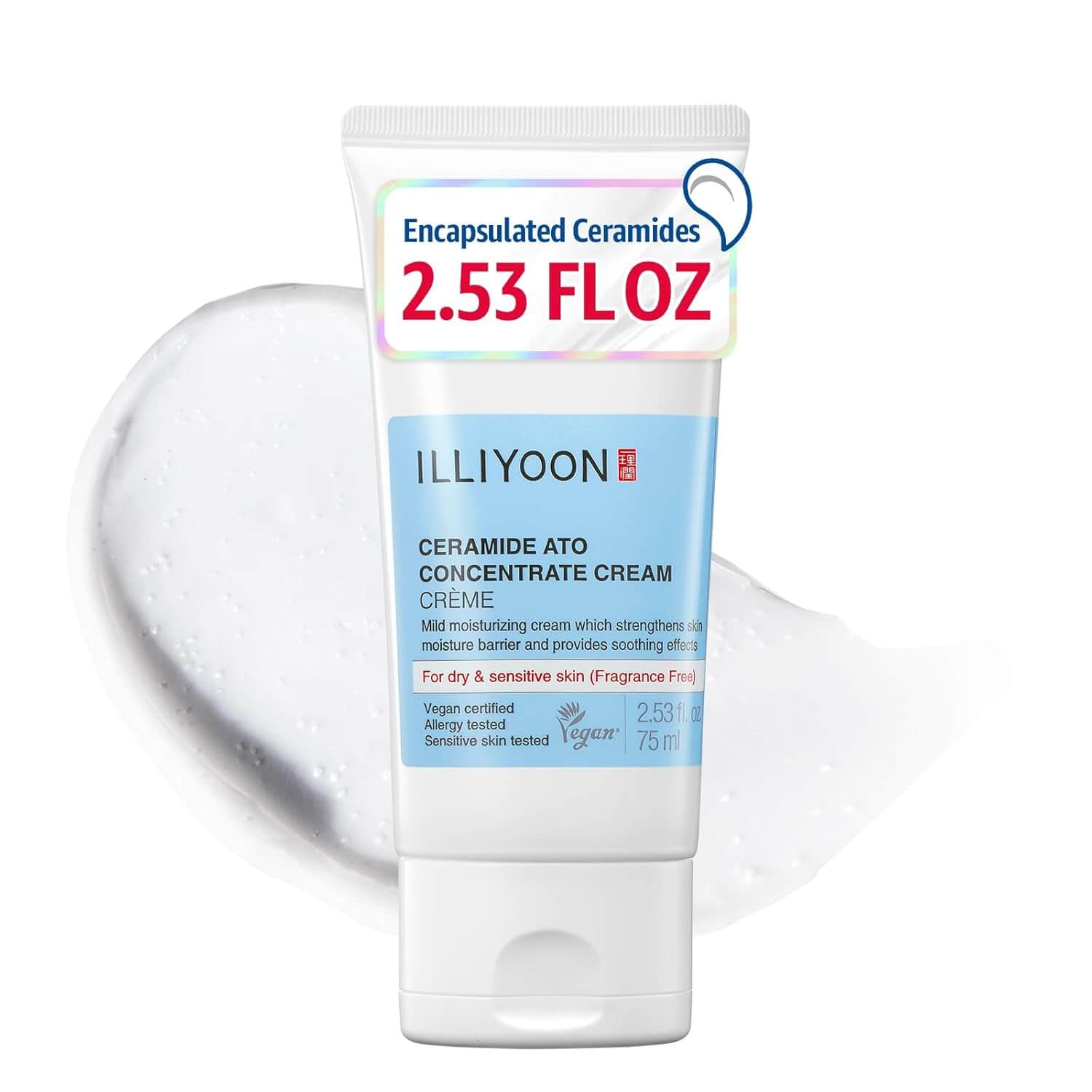 Illiyoon Ceramide Ato Cream – 100hr Hydration Moisturizer for Dry & Sensitive Skin, Barrier Repair, 2.53 fl oz