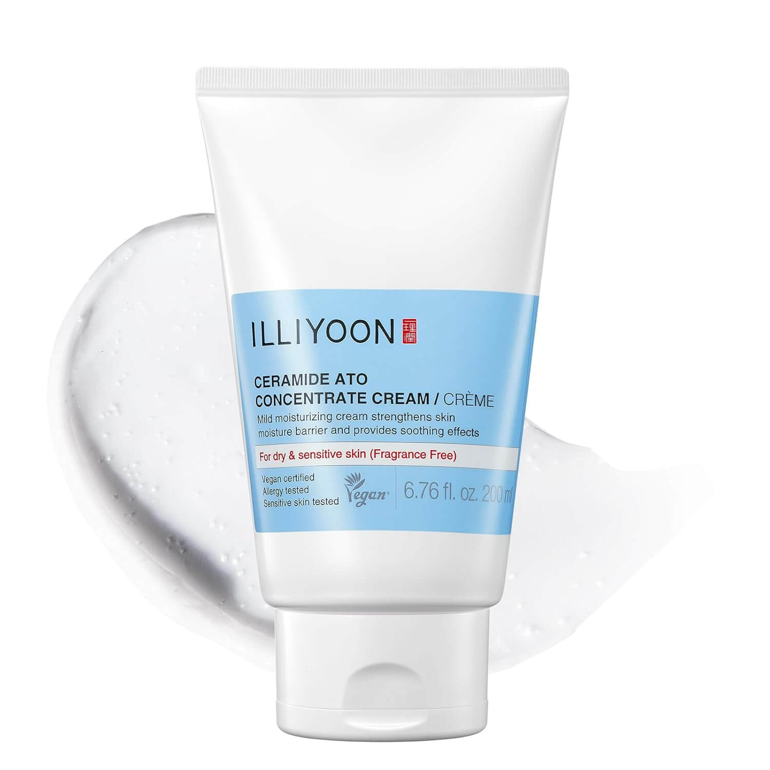 Illiyoon Ceramide Ato Cream – 100hr Hydration Moisturizer for Dry & Sensitive Skin, Face & Body Barrier Repair, 6.76 fl oz