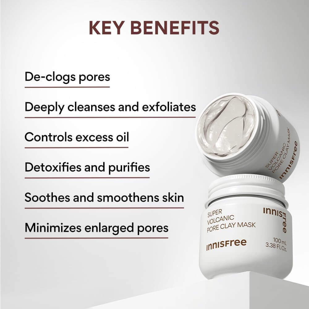 Innisfree Super Volcanic Pore Clay Mask 2X – Exfoliating & Pore Care Face Mask, 100 ml3