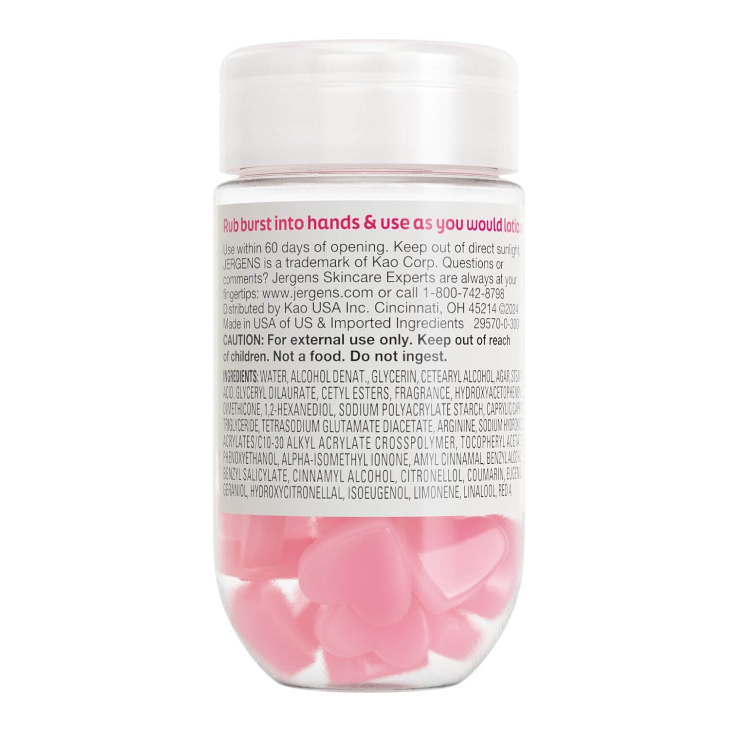 Jergens Cherry Almond Lotion Bursts – Heart-Shaped Moisturizer, 38 Ct
