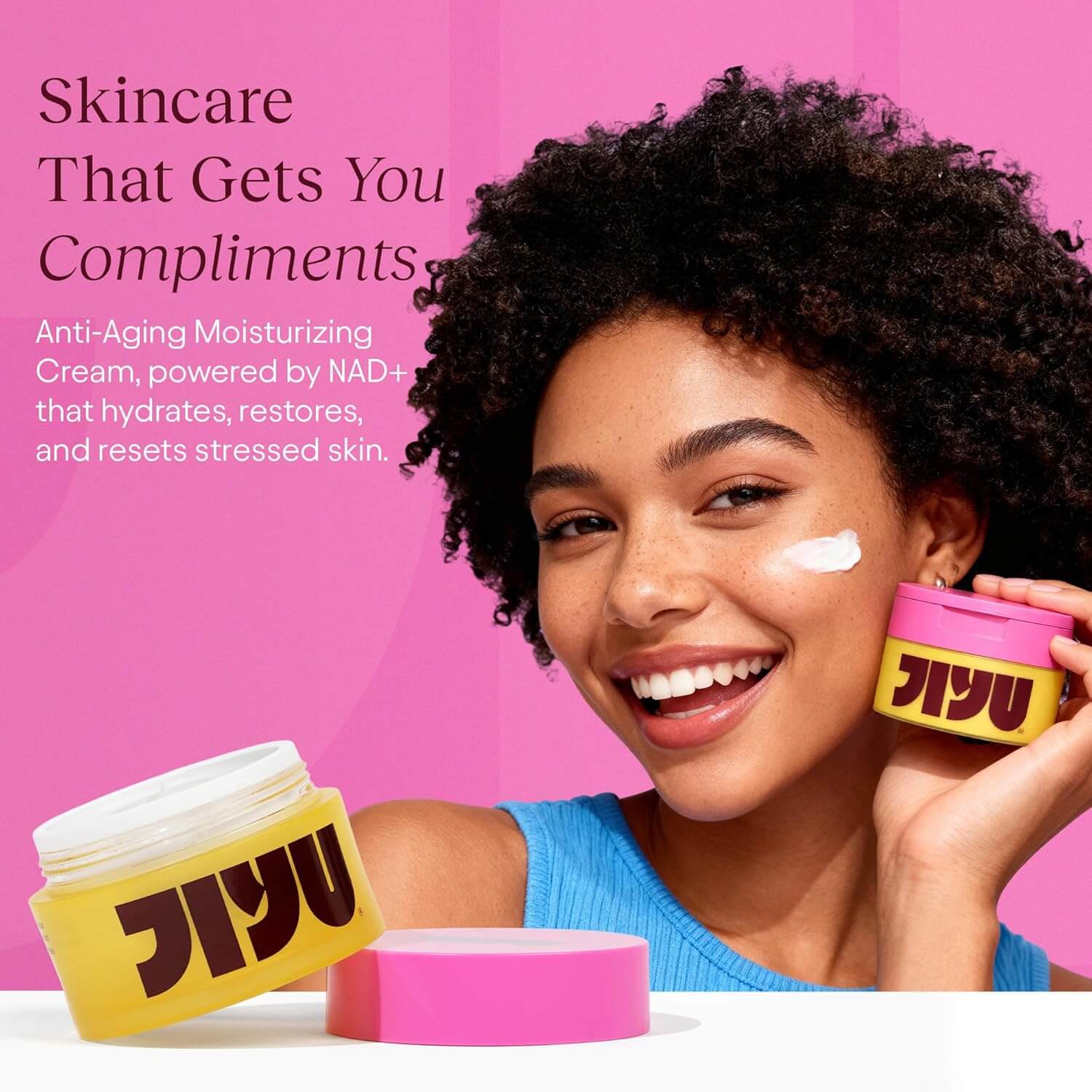 JiYu NAD+ Hydrating Face Moisturizer – Brightening & Firming Face Cream, 1.69 fl oz