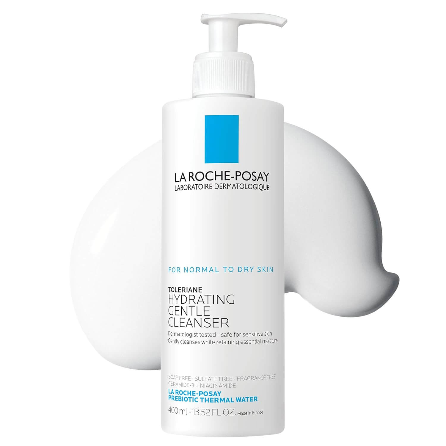 La Roche-Posay Toleriane Hydrating Gentle Cleanser – Niacinamide & Ceramides Face Wash for Dry to Normal Sensitive Skin, Fragrance-Free