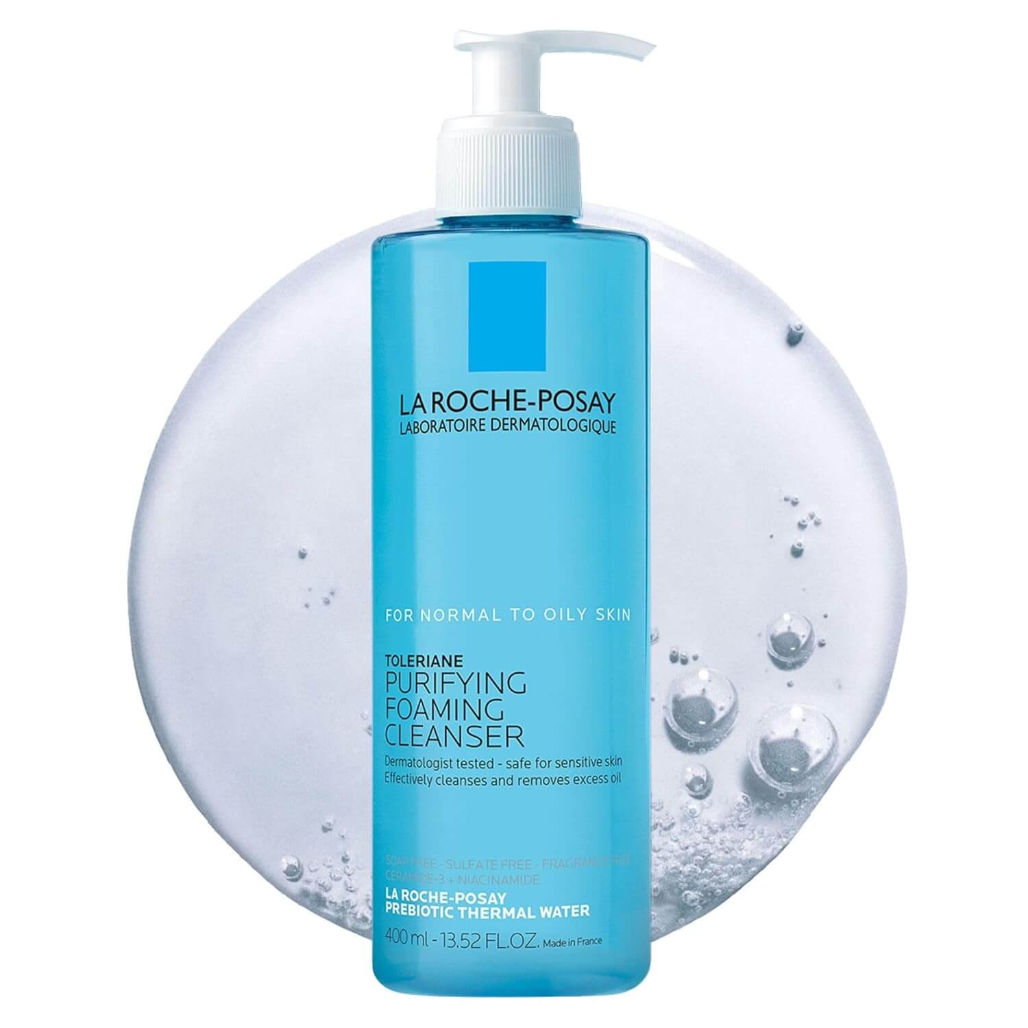 La Roche-Posay Toleriane Purifying Foaming Cleanser – Oil-Free Niacinamide & Ceramide Face Wash for Sensitive Skin, Soap-Free Pore Cleanser