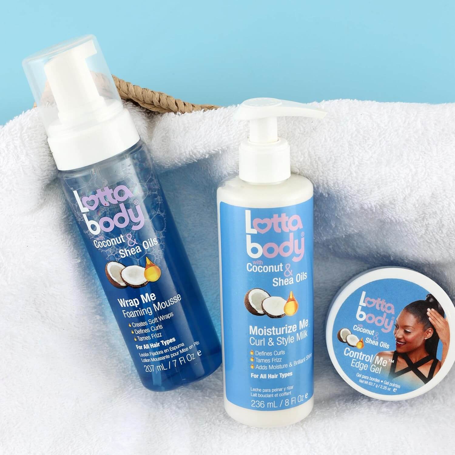 Lottabody Coconut & Shea Curl Mousse – Anti-Frizz Curl Defining Hair Foam, 7 fl oz