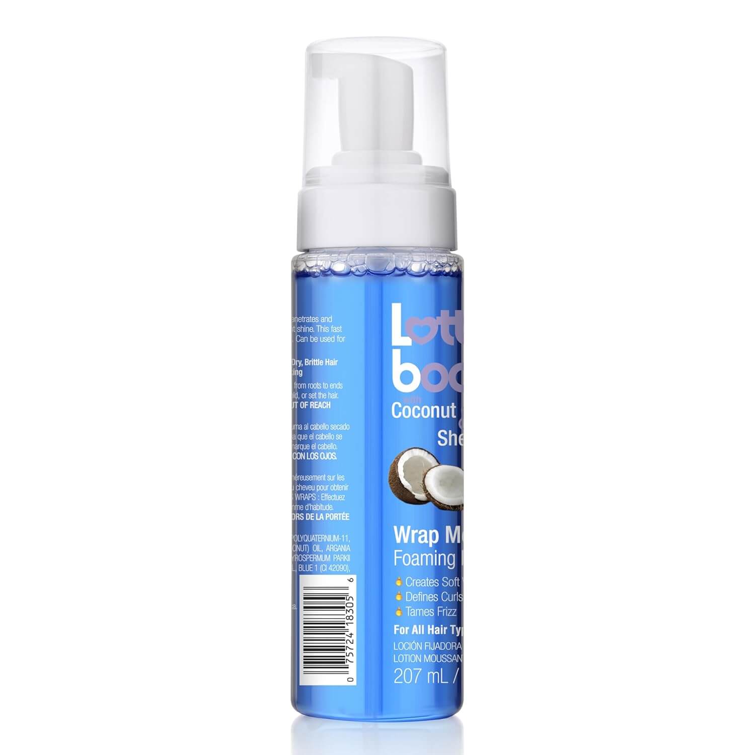 Lottabody Coconut & Shea Curl Mousse – Anti-Frizz Curl Defining Hair Foam, 7 fl oz