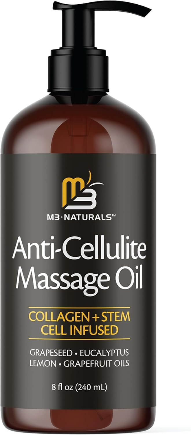 M3 Firming Body Massage Oil – Collagen & Stem Cell Formula for Smooth Skin & Cellulite Care, Aromatherapy Body Oil, 8 fl oz