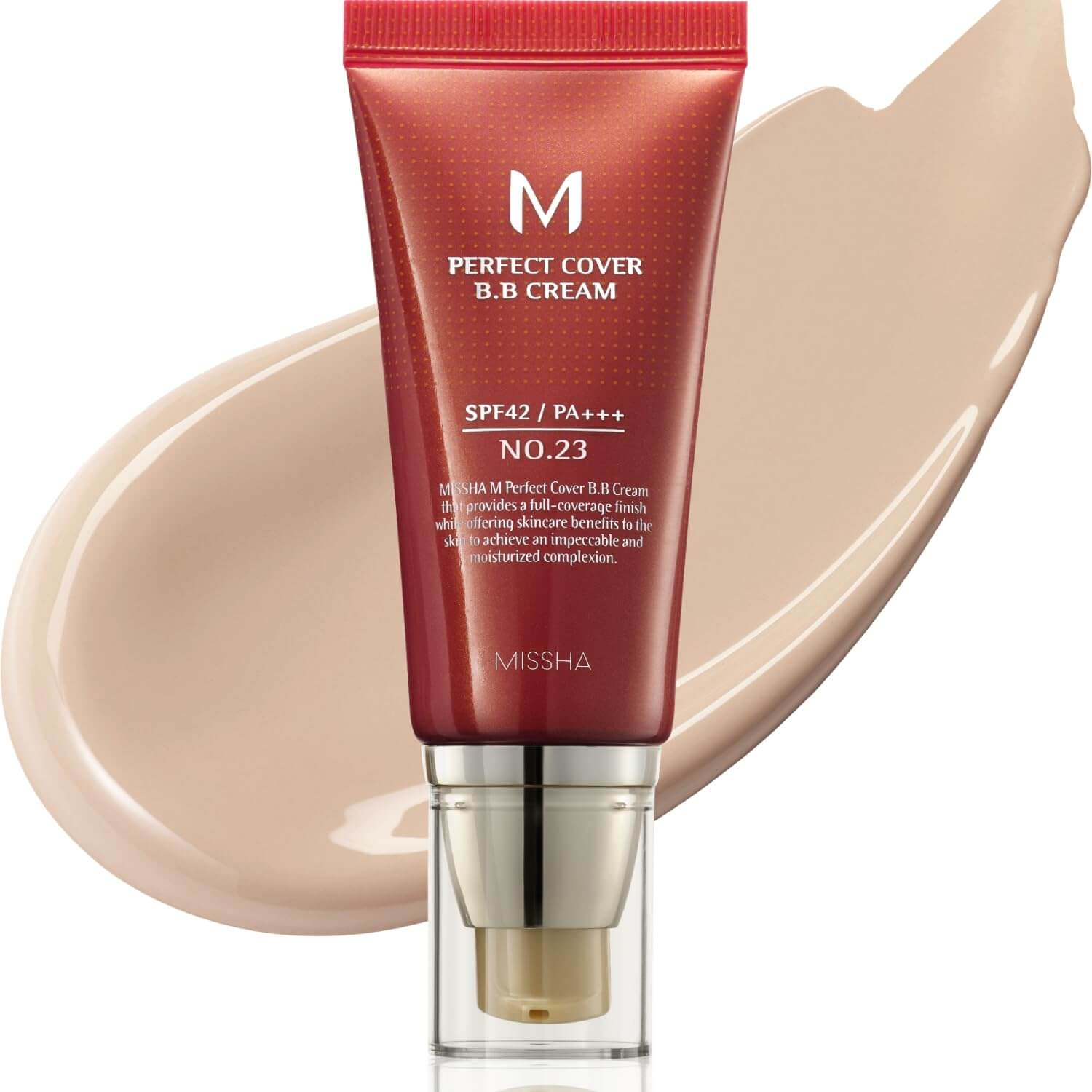 MISSHA M Perfect Cover BB Cream No.23 – SPF 42 PA+++, Tinted Moisturizer, Natural Beige Light/Medium Coverage, 1.69 fl oz