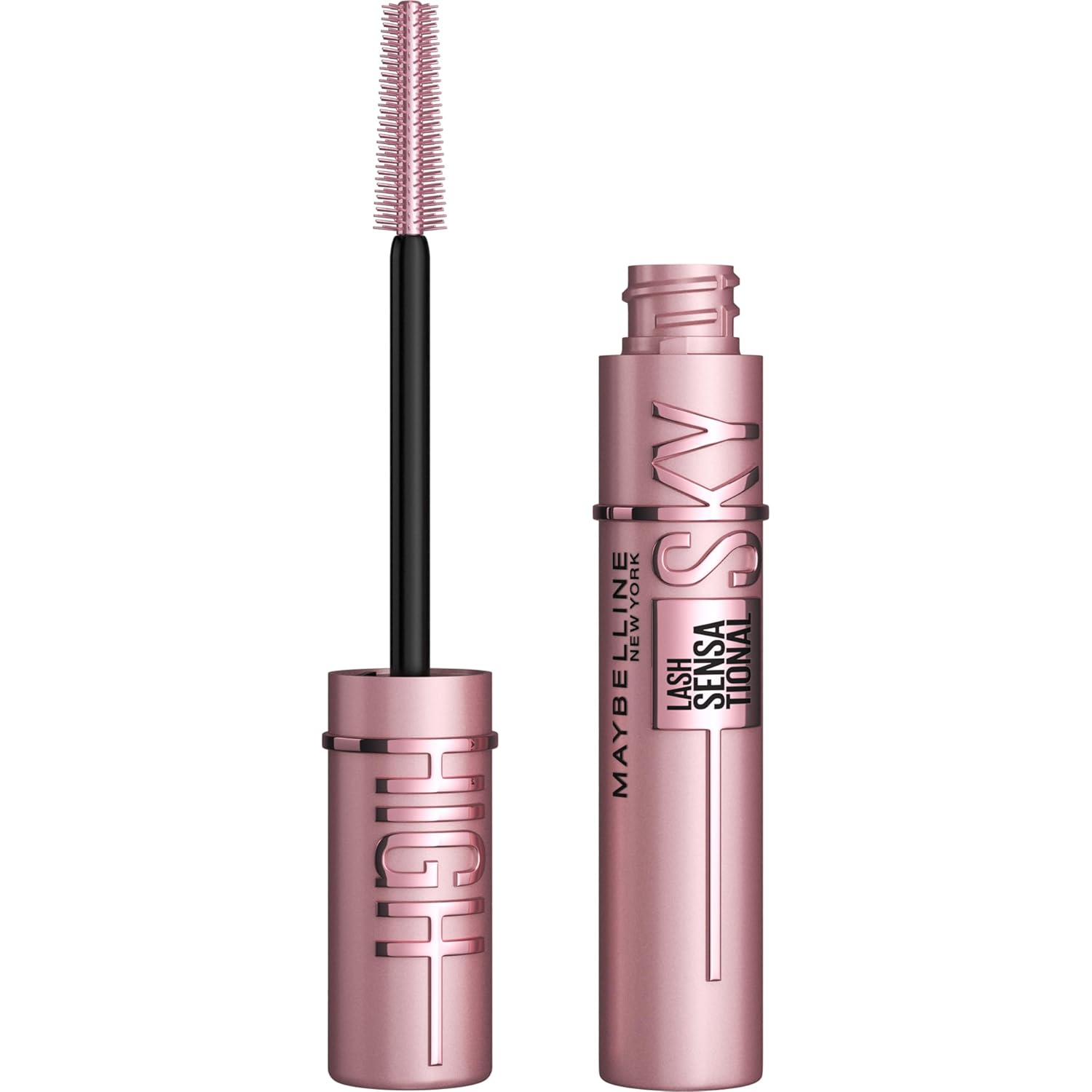 Maybelline Lash Sensational Sky High Mascara – Volumizing, Lengthening & Curling Washable Mascara, Blackest Black, 1 Count