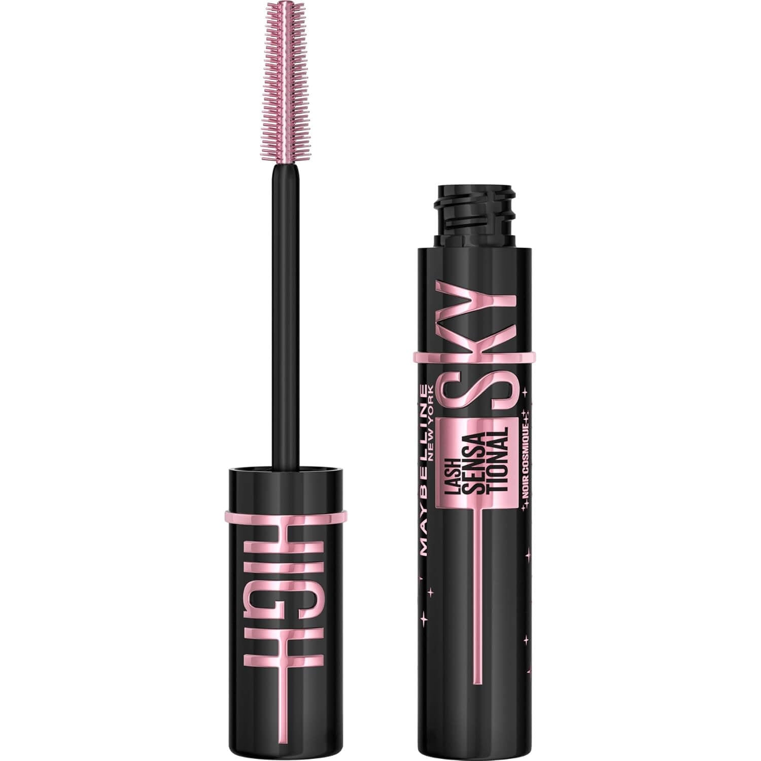 Maybelline Lash Sensational Sky High Mascara – Volumizing & Lengthening Washable Mascara, Cosmic Black, Buildable Formula