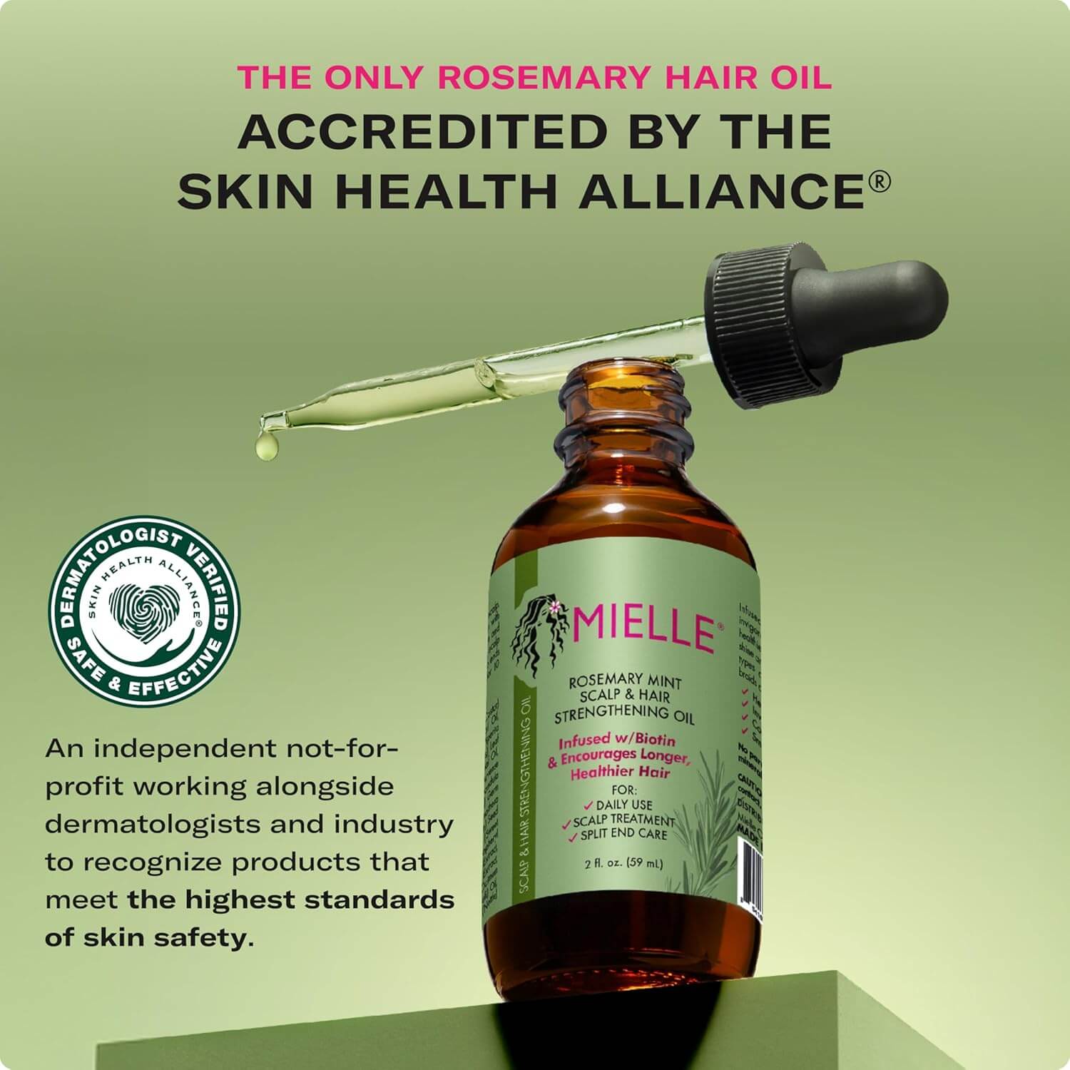 Mielle Rosemary & Mint Hair Oil – Strengthening Biotin Hair & Scalp Treatment, 2 oz