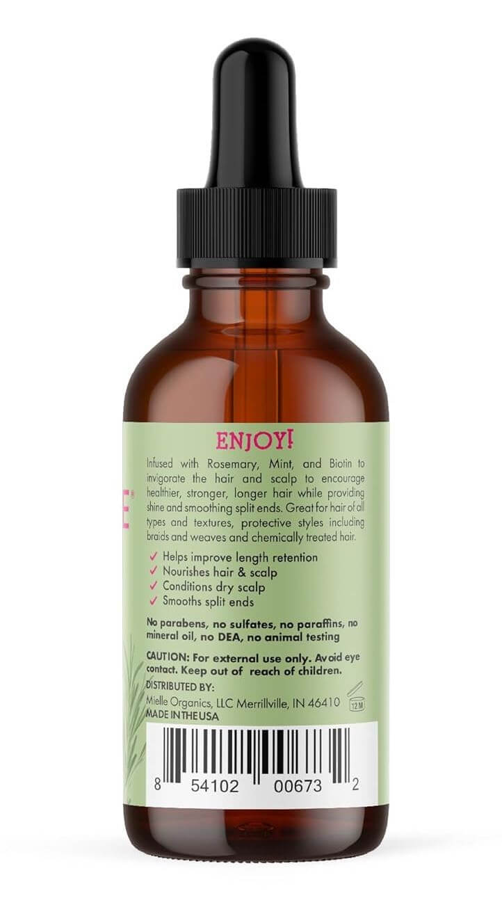 Mielle Rosemary & Mint Hair Oil – Strengthening Biotin Hair & Scalp Treatment, 2 oz