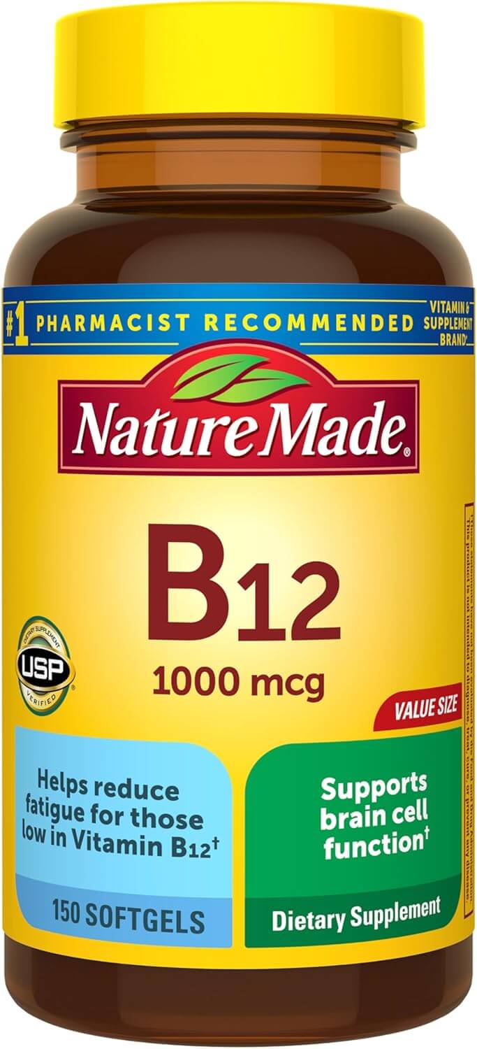 Nature Made Vitamin B12 1000 mcg – Energy Metabolism Support, 150 Softgels