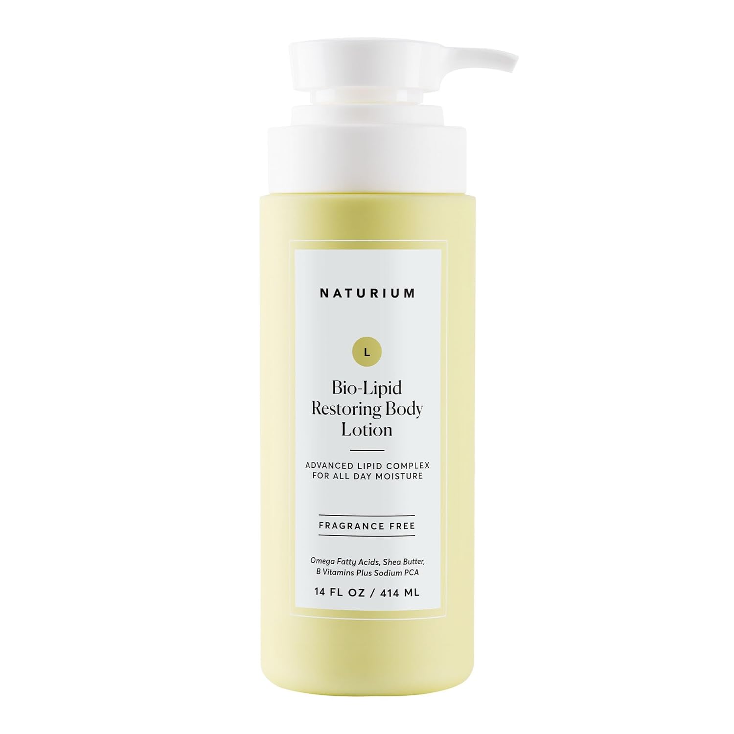 Naturium Bio-Lipid Restoring Body Lotion – Fragrance-Free Shea Butter Moisturizer for Dry Skin, 14 oz