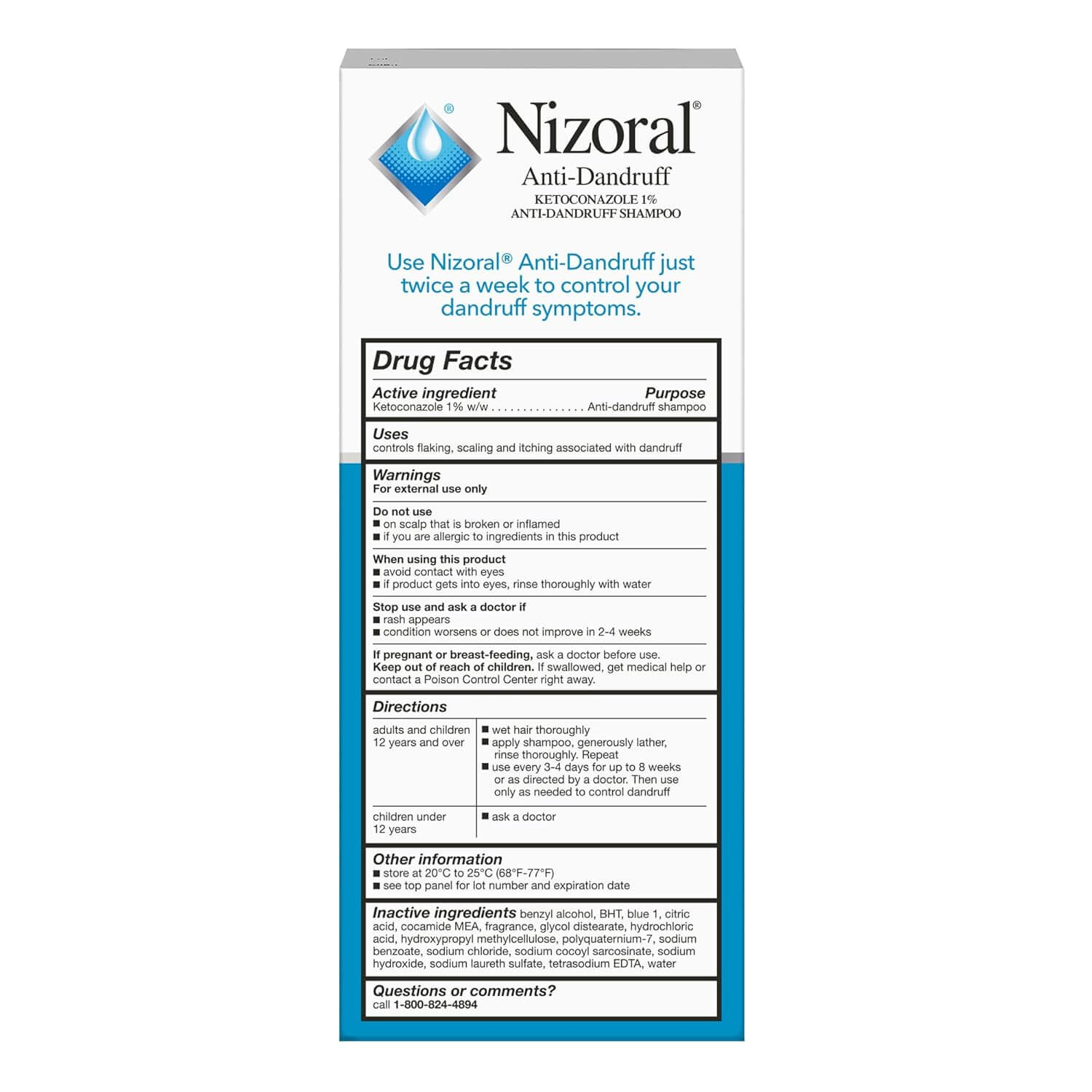 Nizoral Anti-Dandruff Shampoo – 1% Ketoconazole Scalp Treatment Shampoo, 7 fl oz