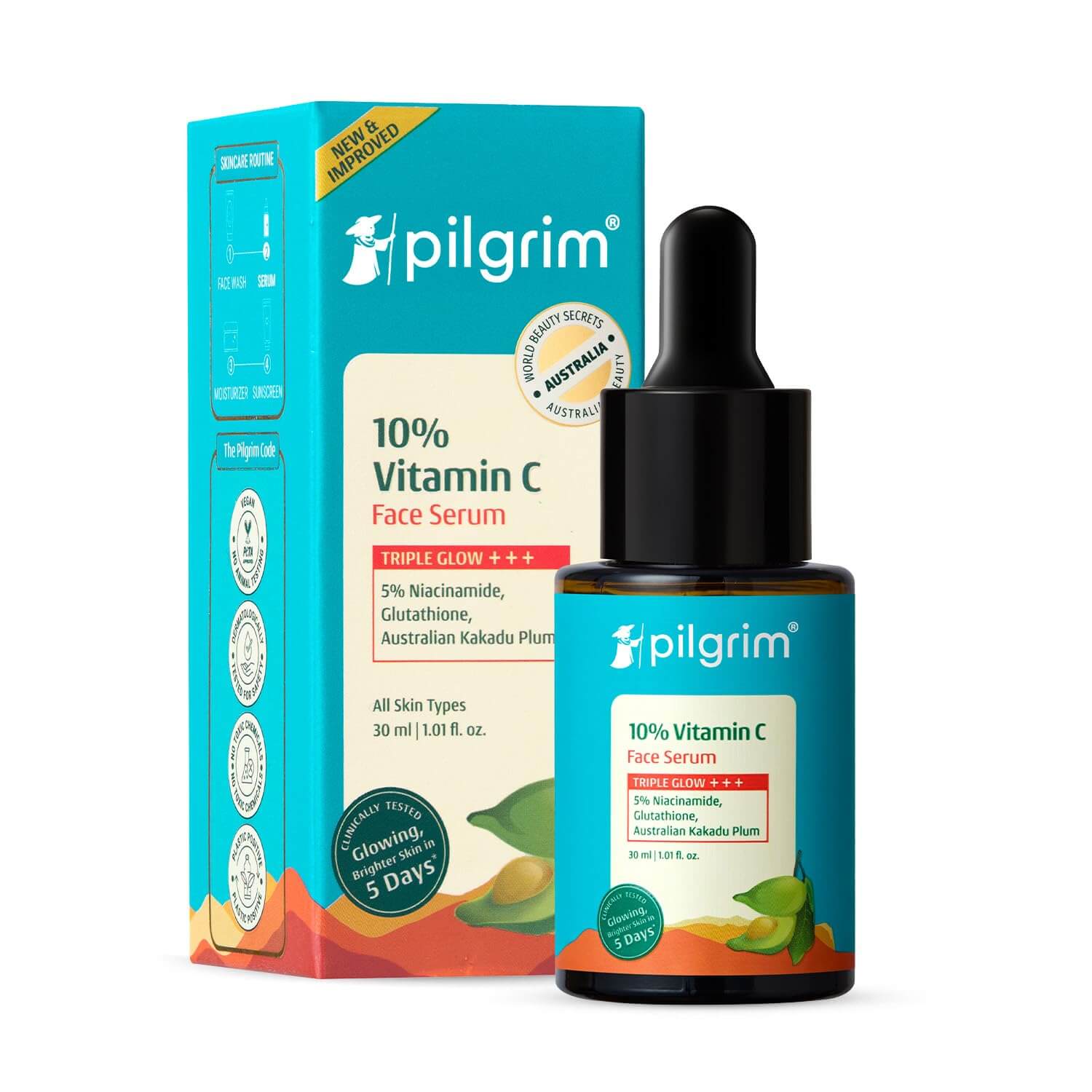Pilgrim Vitamin C Serum – Brightening & Dark Spot Correcting Face Serum, 30 ml
