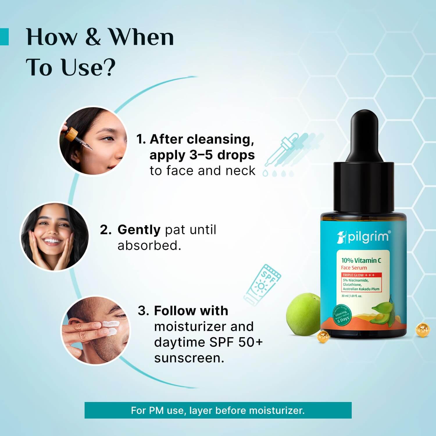 Pilgrim Vitamin C Serum – Brightening & Dark Spot Correcting Face Serum, 30 ml