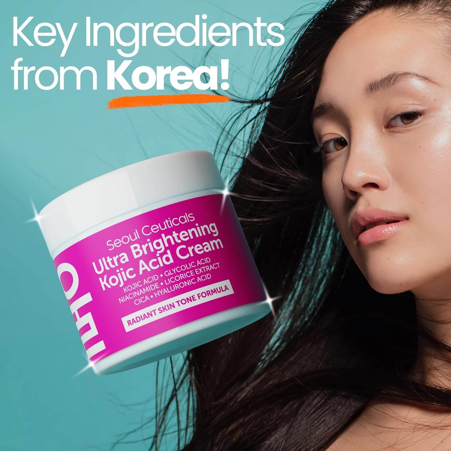 SeoulCeuticals Kojic Acid Cream – Dark Spot Correcting & Brightening Moisturizer, 2 oz