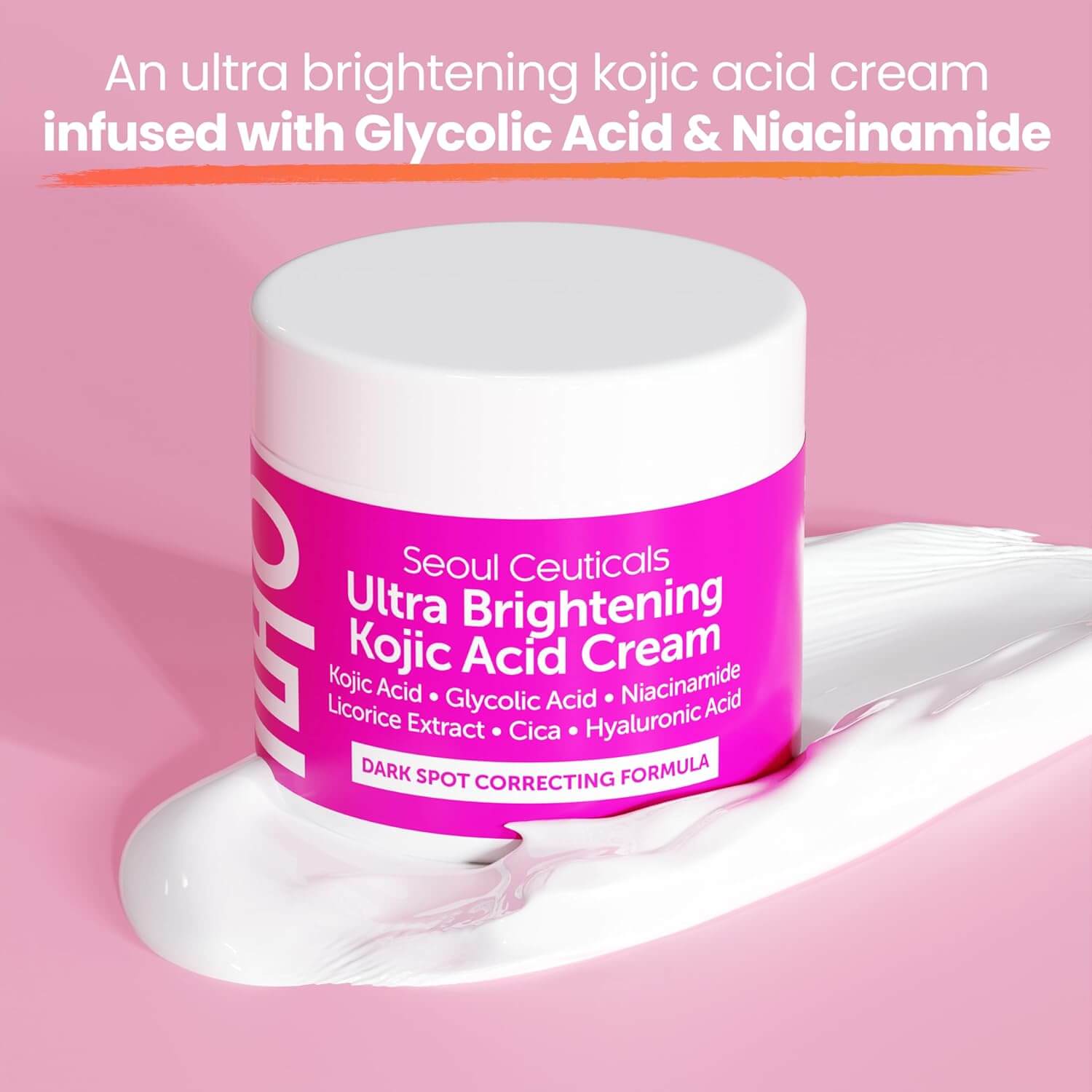 SeoulCeuticals Kojic Acid Cream – Dark Spot Correcting & Brightening Moisturizer, 2 oz