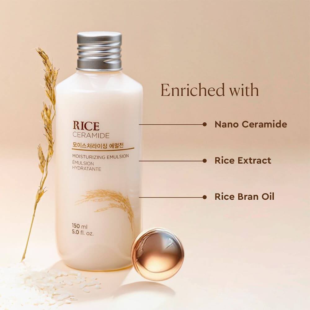 The Face Shop Rice & Ceramide Cream – Hydrating & Barrier Repair Face Moisturizer, 150 ml