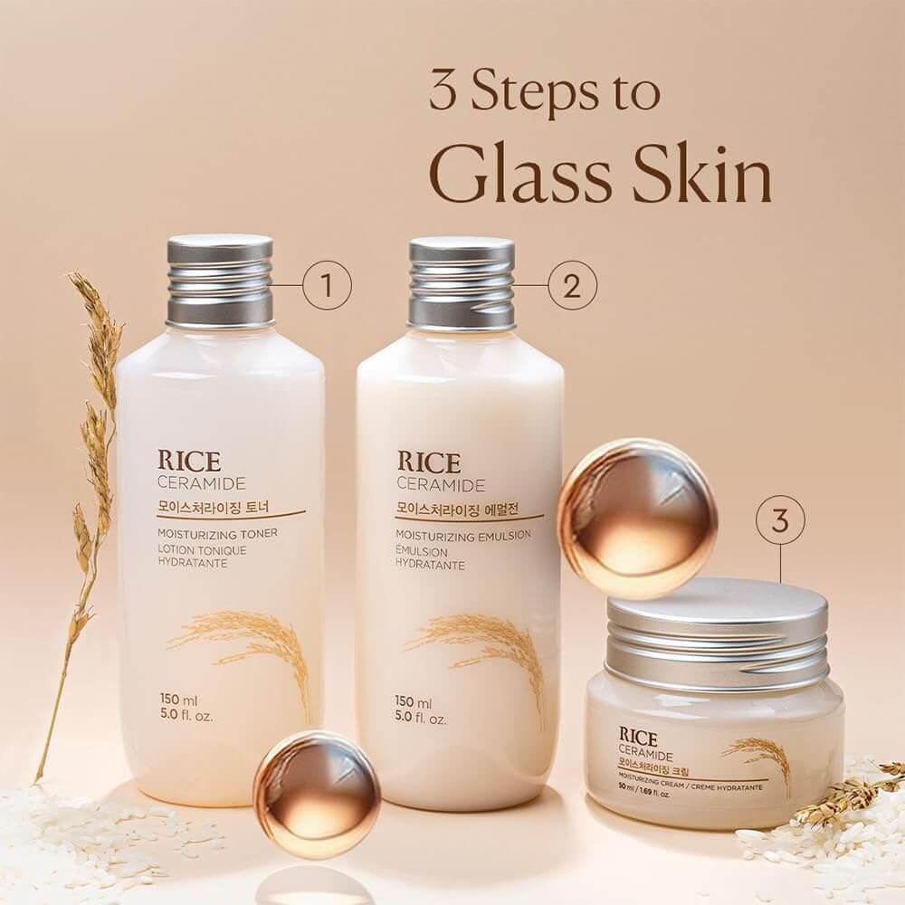 The Face Shop Rice & Ceramide Cream – Hydrating & Barrier Repair Face Moisturizer, 150 ml