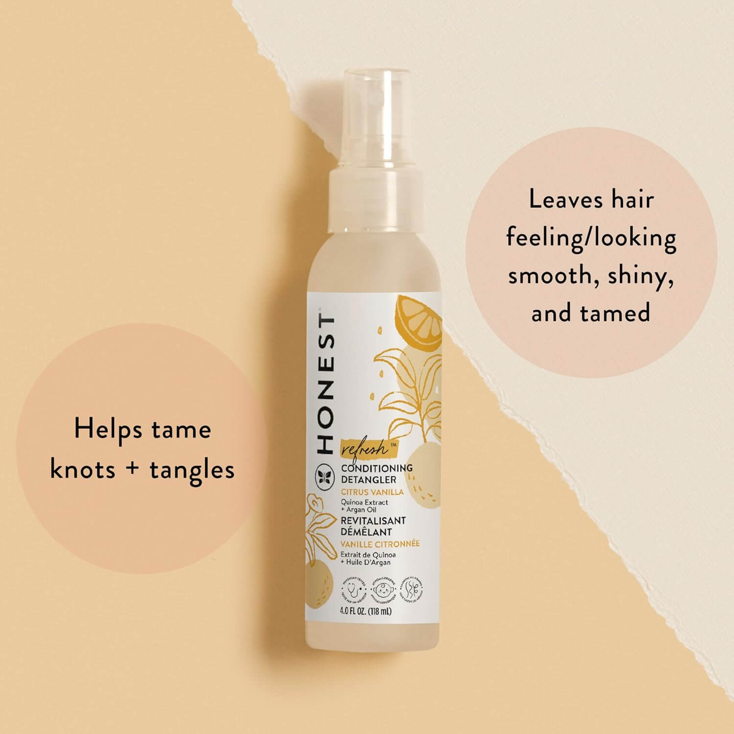 The Honest Company Hair Detangler – Leave-In Conditioning & Smoothing Spray, 4 fl oz
