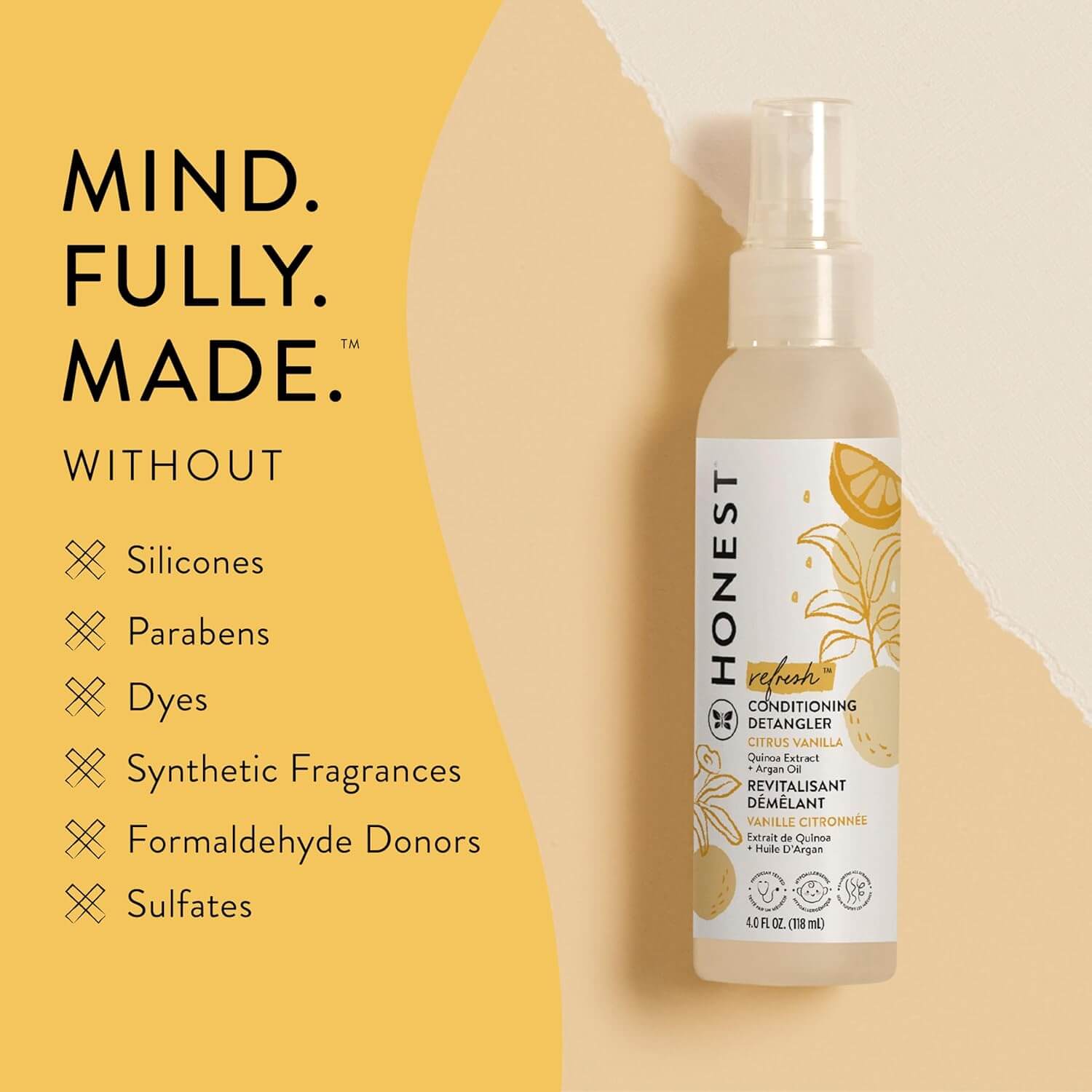 The Honest Company Hair Detangler – Leave-In Conditioning & Smoothing Spray, 4 fl oz