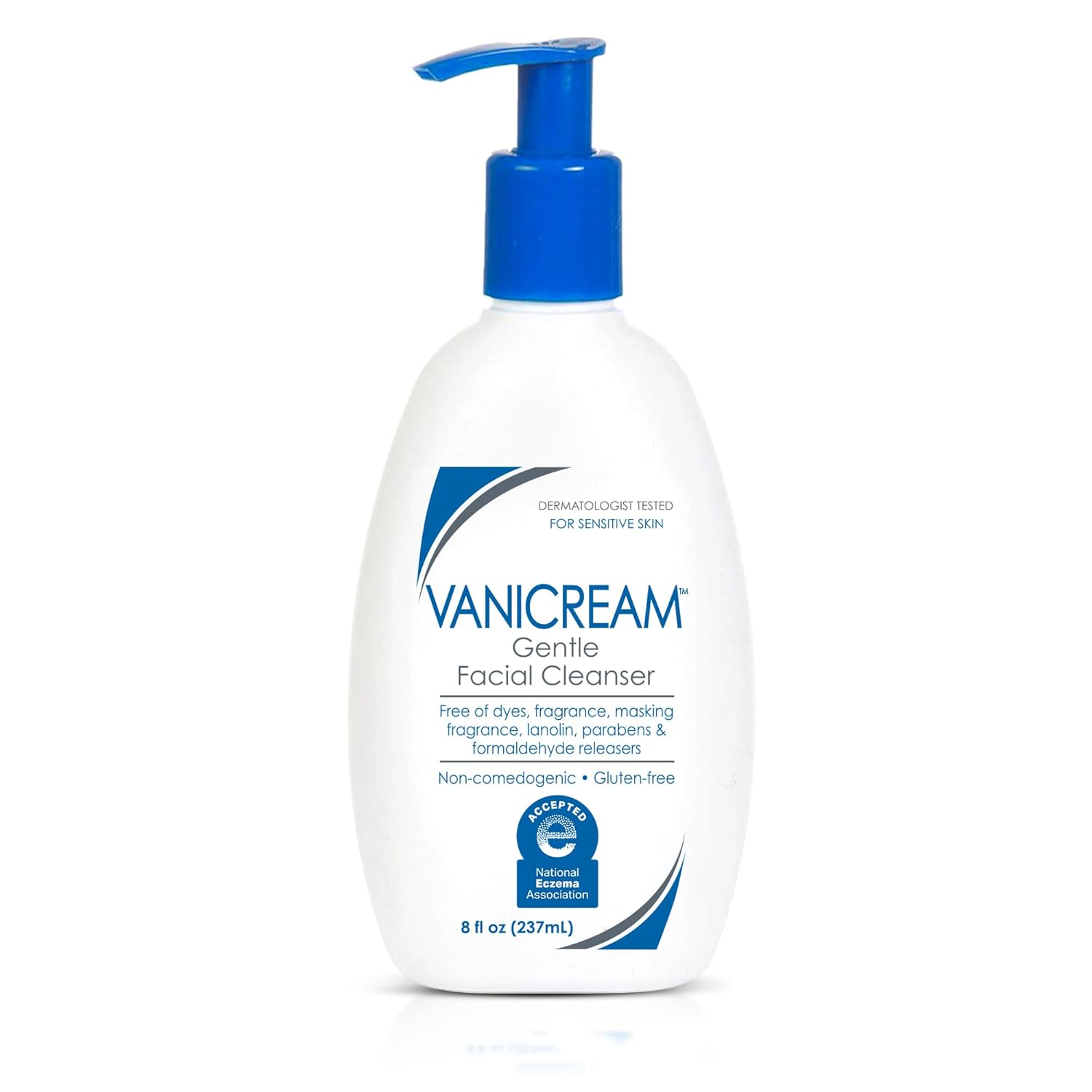 Vanicream Gentle Facial Cleanser – Sensitive Skin Formula, Fragrance-Free, Pump Bottle, 8 fl oz