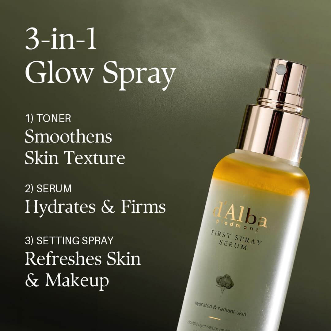 d'Alba White Truffle First Spray Serum – Hydrating & Glow Face Mist, 3.38 fl oz (100 ml)