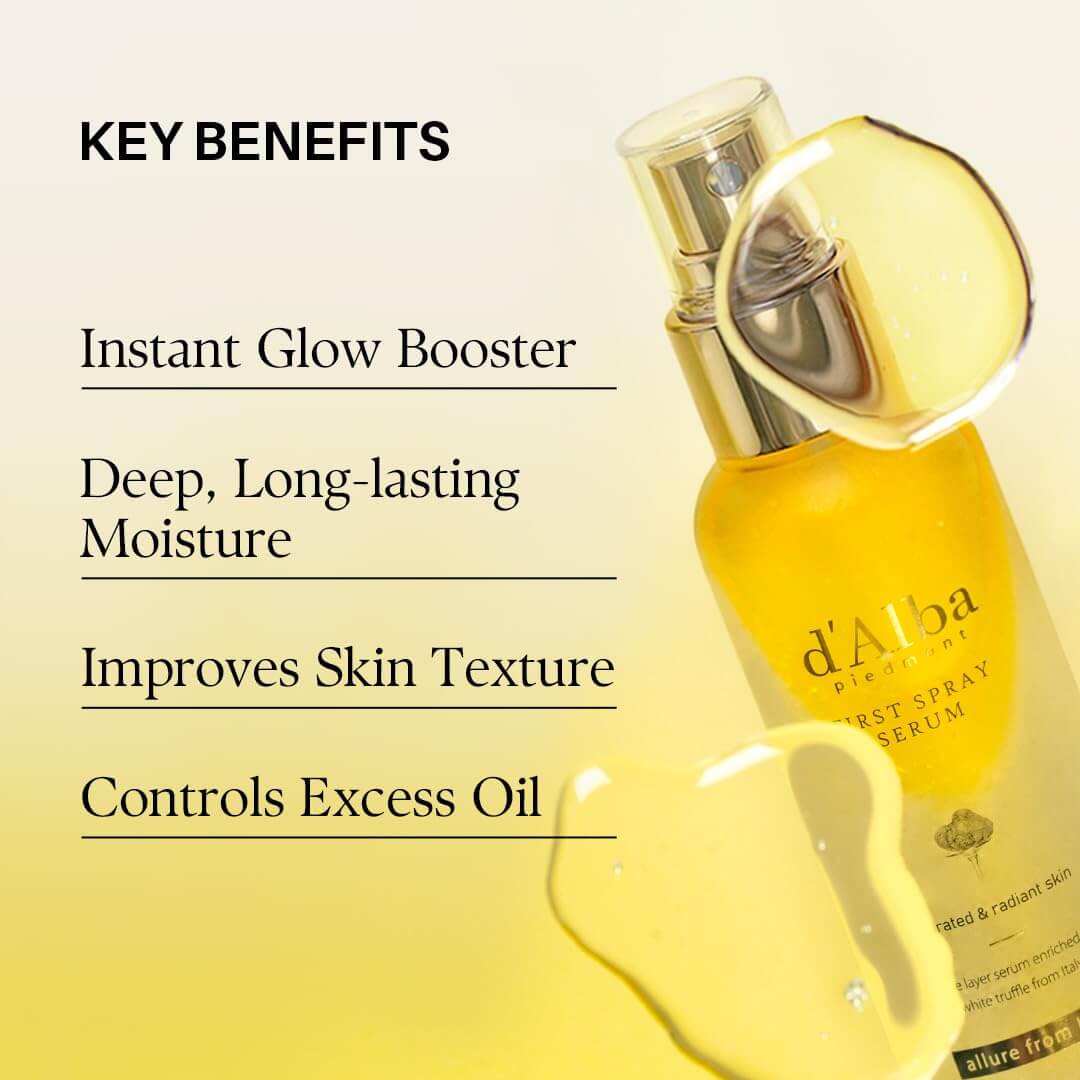 d'Alba White Truffle First Spray Serum – Hydrating & Glow Face Mist, 3.38 fl oz (100 ml)