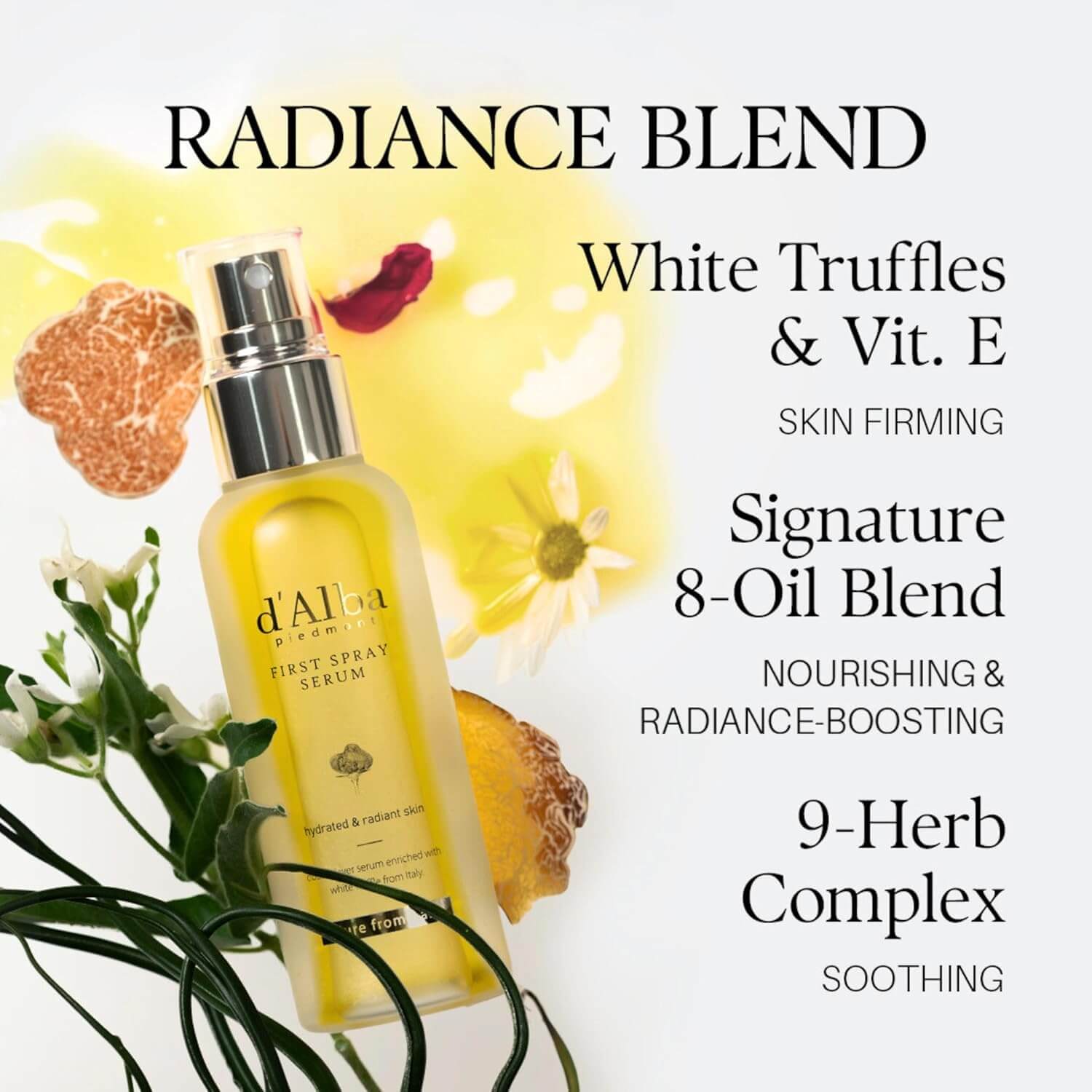d'Alba White Truffle First Spray Serum – Hydrating & Glow Face Mist, 3.38 fl oz (100 ml)